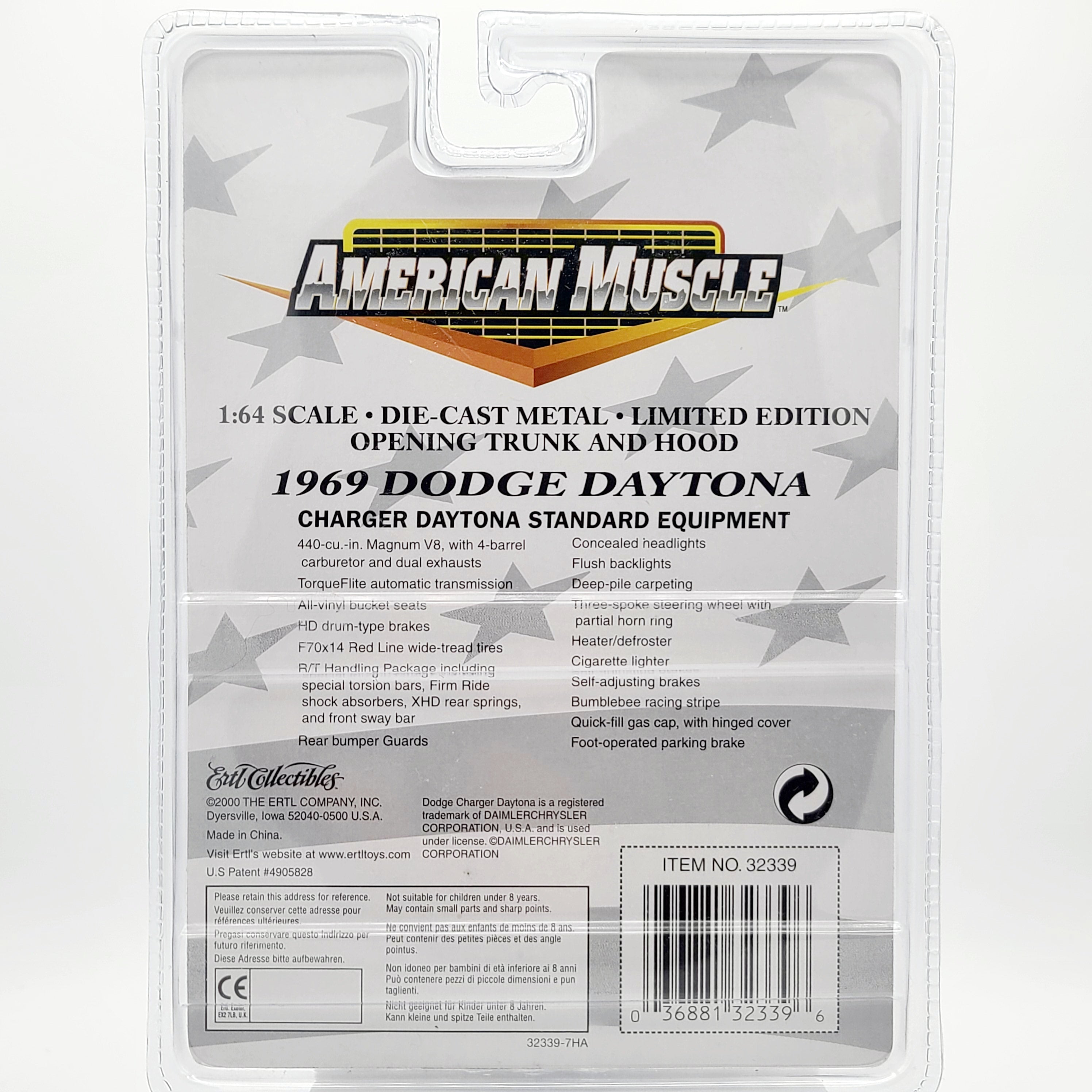 ERTL '69 Dodge Charger Daytona - 1:64 (2000 American Muscle - Limited Edition)