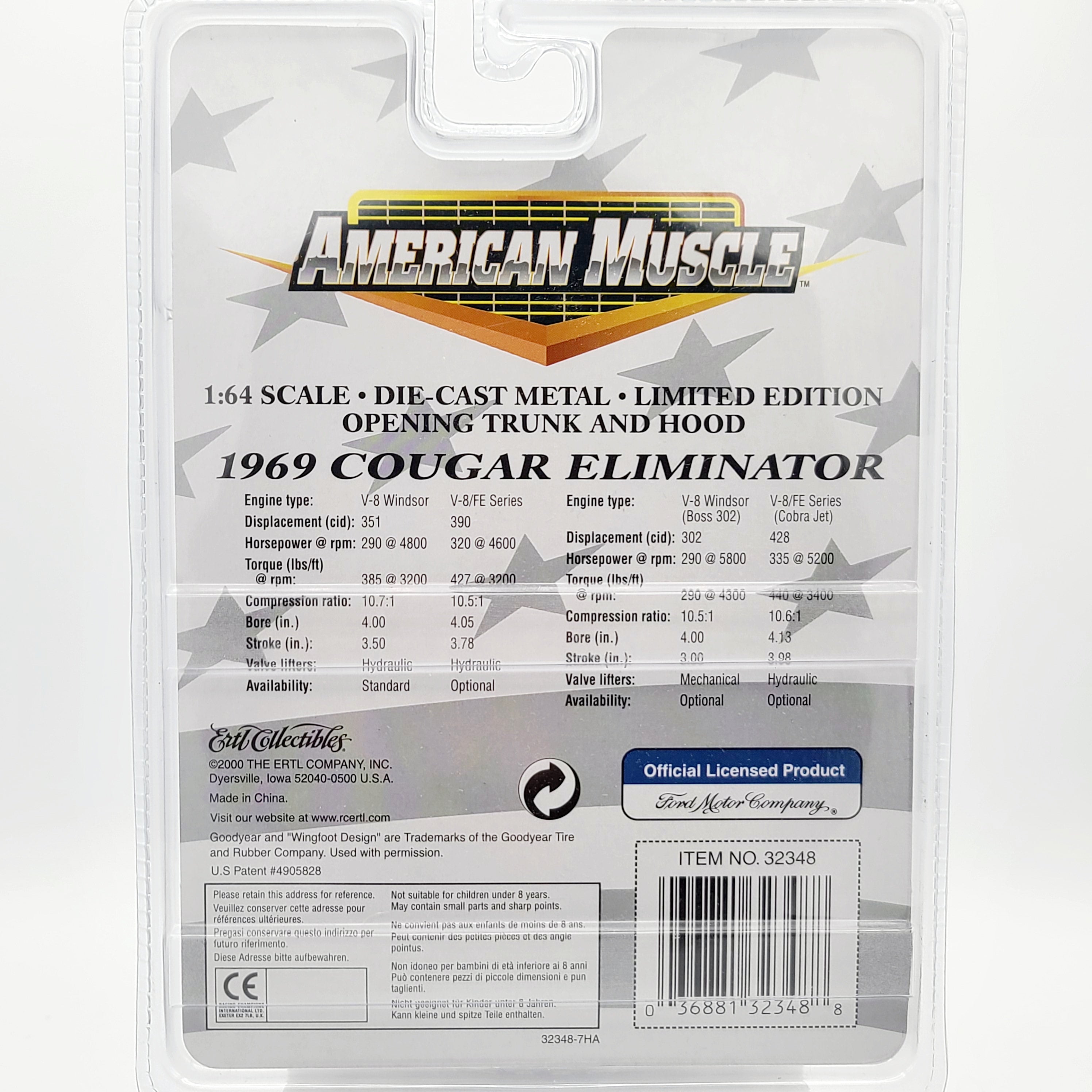 ERTL '69 Mercury Cougar Eliminator - 1:64 (2000 American Muscle - Limited Edition)