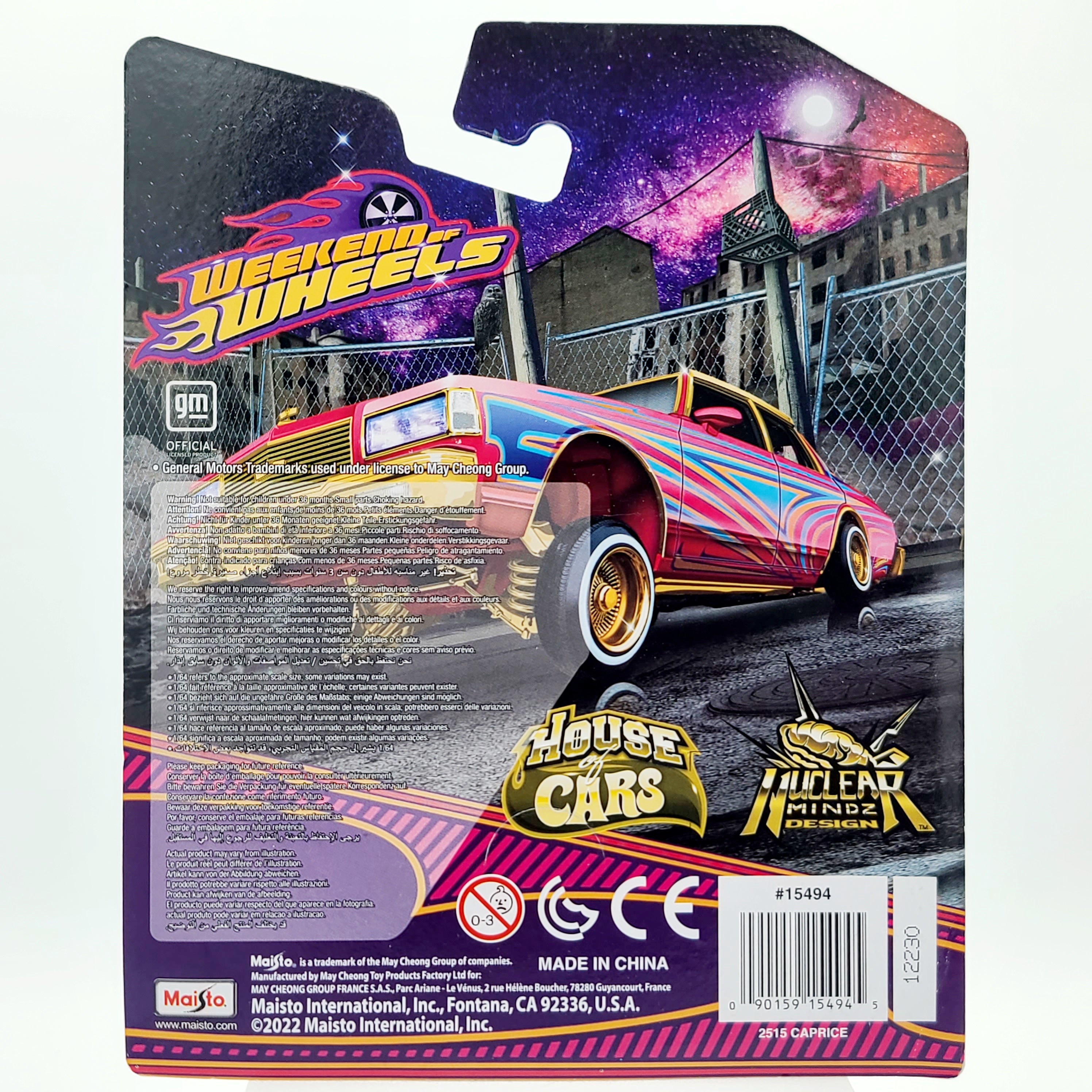 Maisto Chevy Caprice - Convention Car - 1:64, Adjustable Suspension (2022 Maisto Design - Lowriders - Weekend of Wheels)