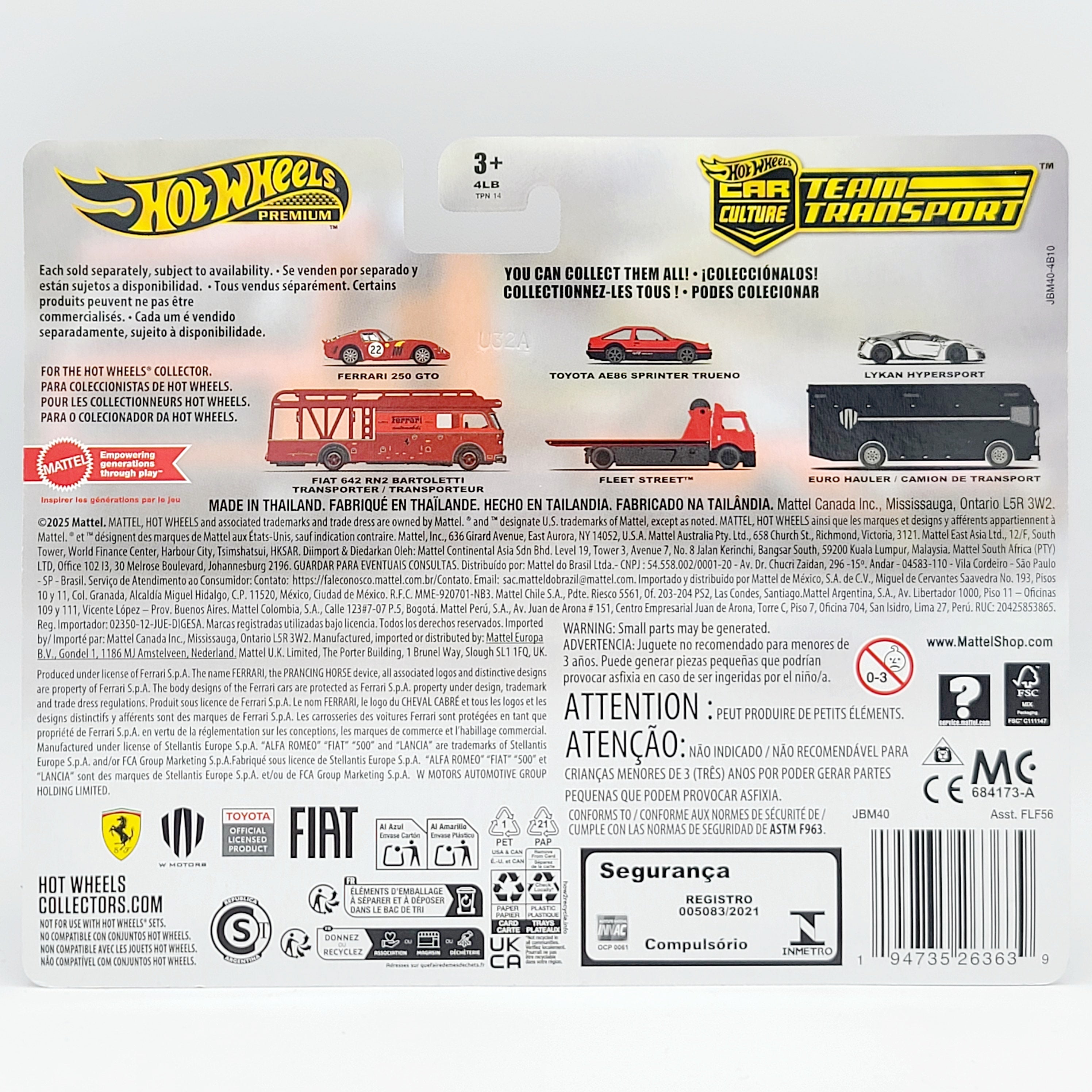 Hot Wheels Team Transport - Toyota AE86 Sprinter Trueno & Fleet Street Truck (2025 Team Transport Mix 4 H, Car Culture)