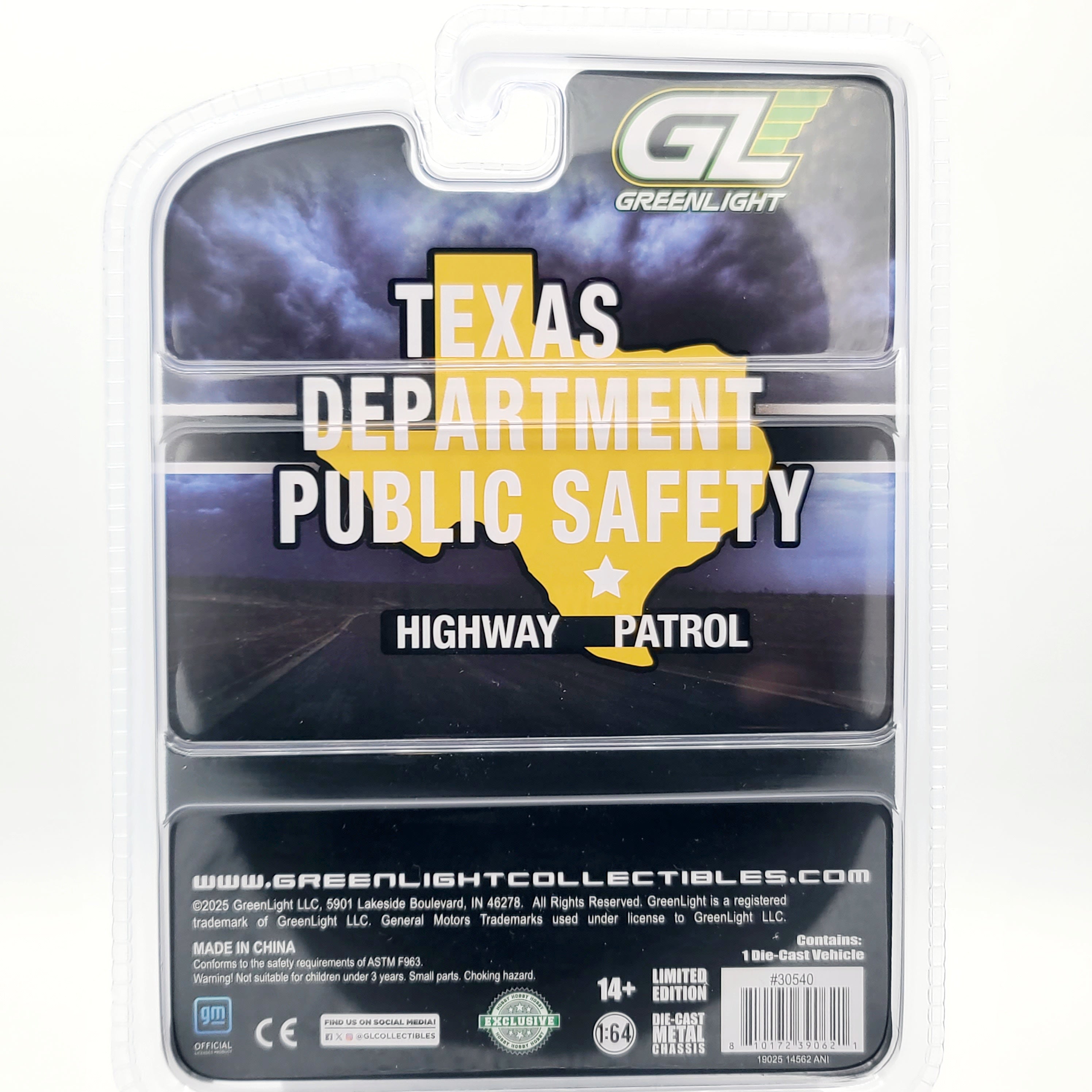 GreenLight - CHASE, BLACK CHROME - '24 Chevrolet Tahoe PPV "Texas Highway Patrol" - 1:64 (2025 Hobby Exclusive)