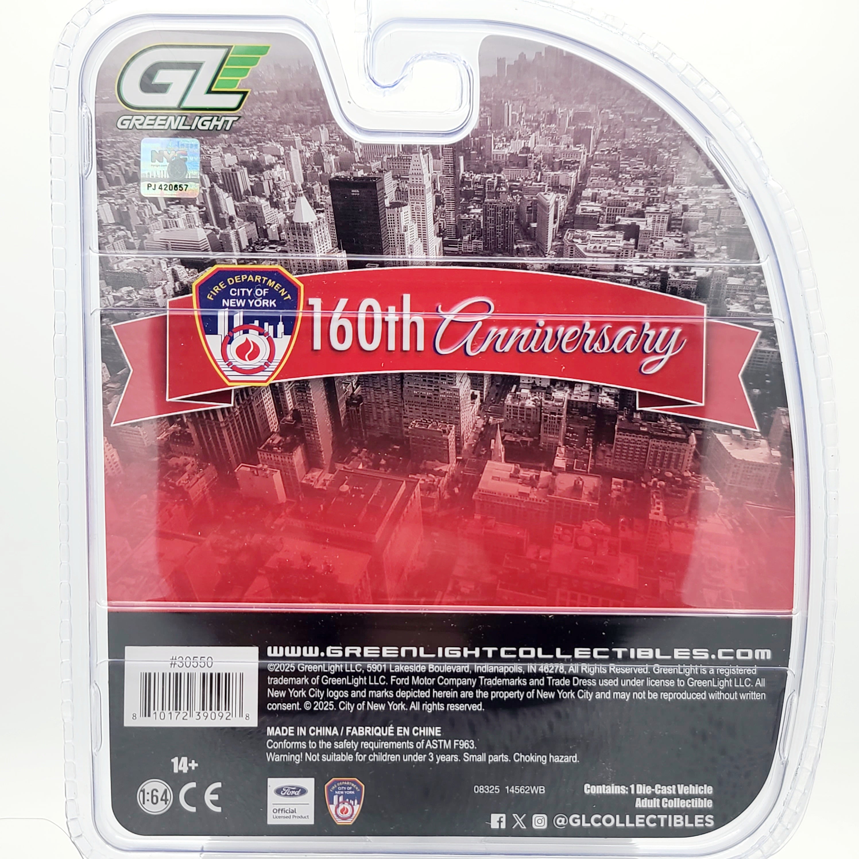 GreenLight '87 Ford F-350 Mini Pumper Fire Truck "FDNY" - 1:64, 160th Anniversary (2025 Hobby Exclusive)