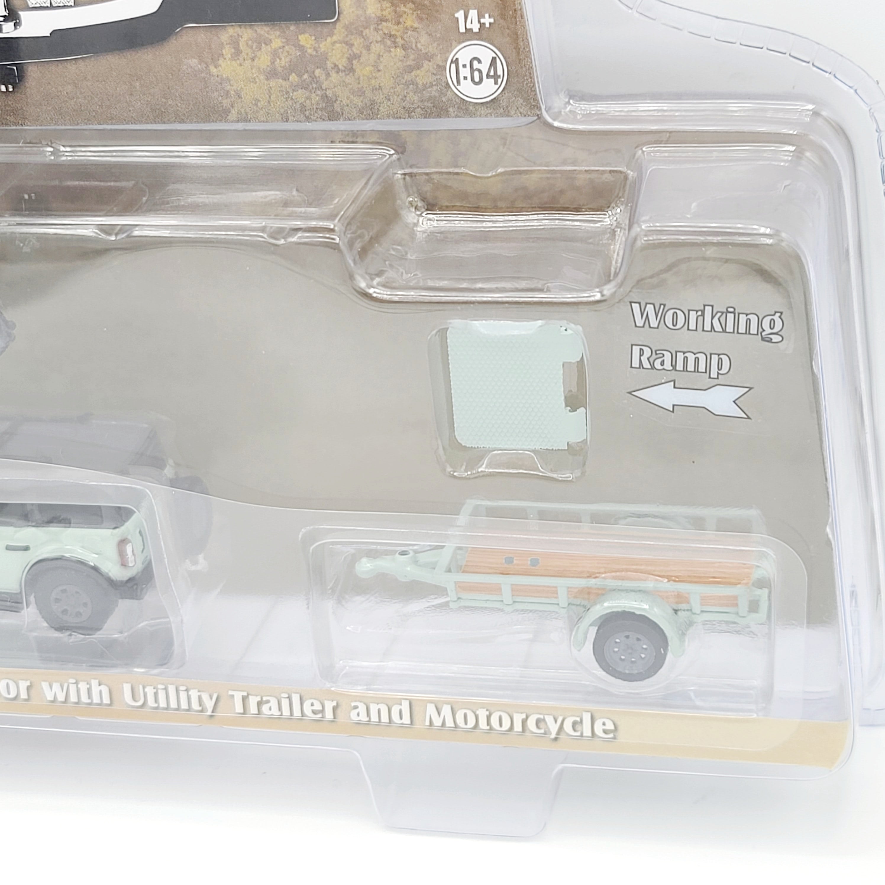 GreenLight '21 Ford Bronco w/ Motorcycle & Utility Trailer - 1:64 (2025 Hitch & Tow Series 33)