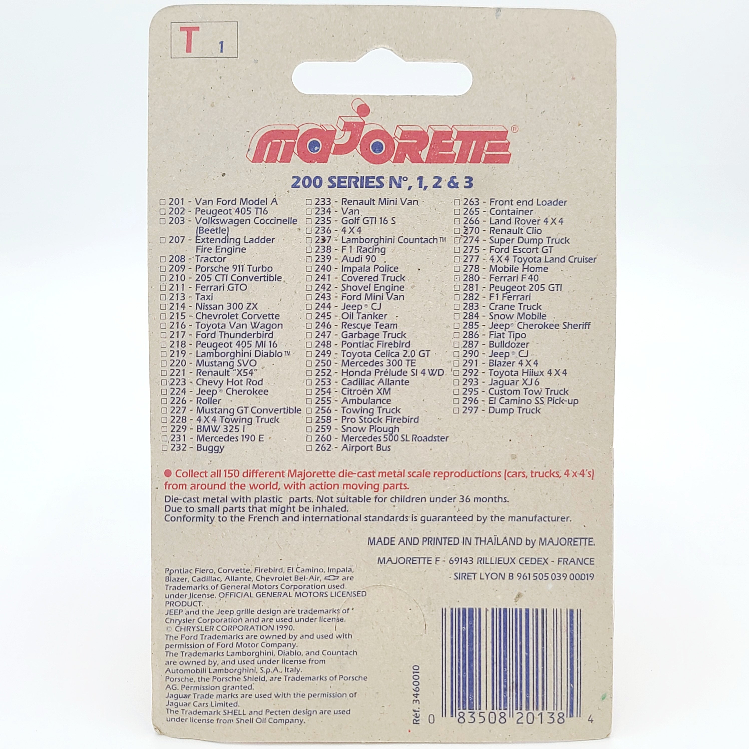 Majorette Mercedes 190E Sedan #231 (1994 Movers 200 Series)