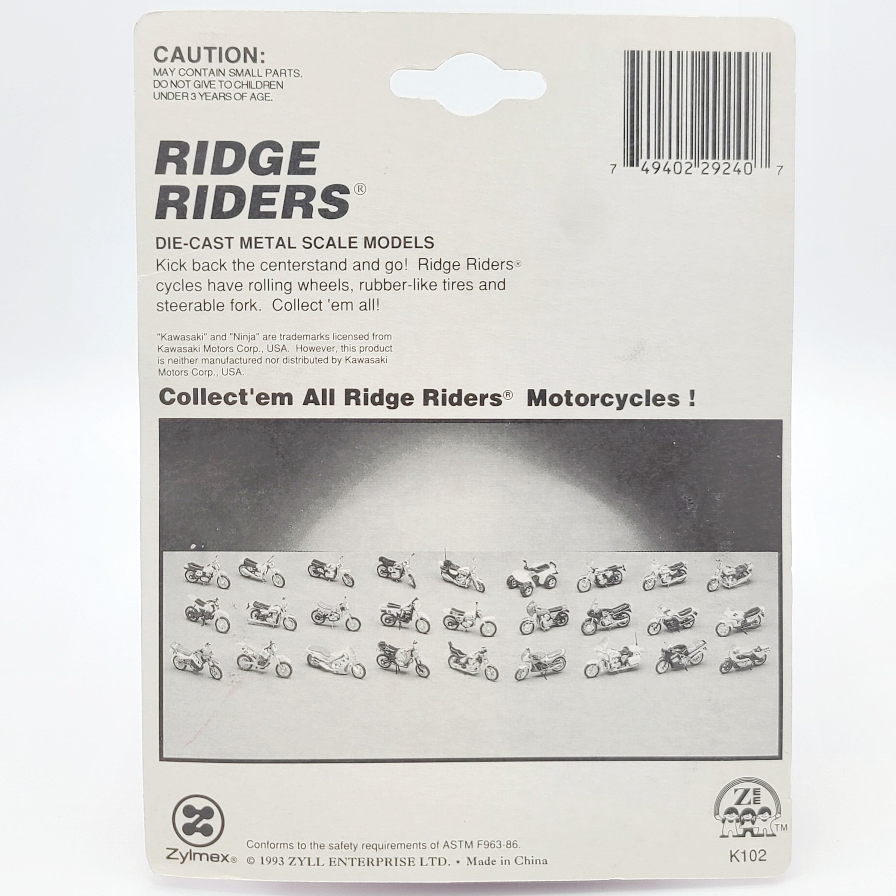 Zylmex Kawasaki Ninja 600R Motorcycle - Approx. 1:24 (1993 Ridge Riders)