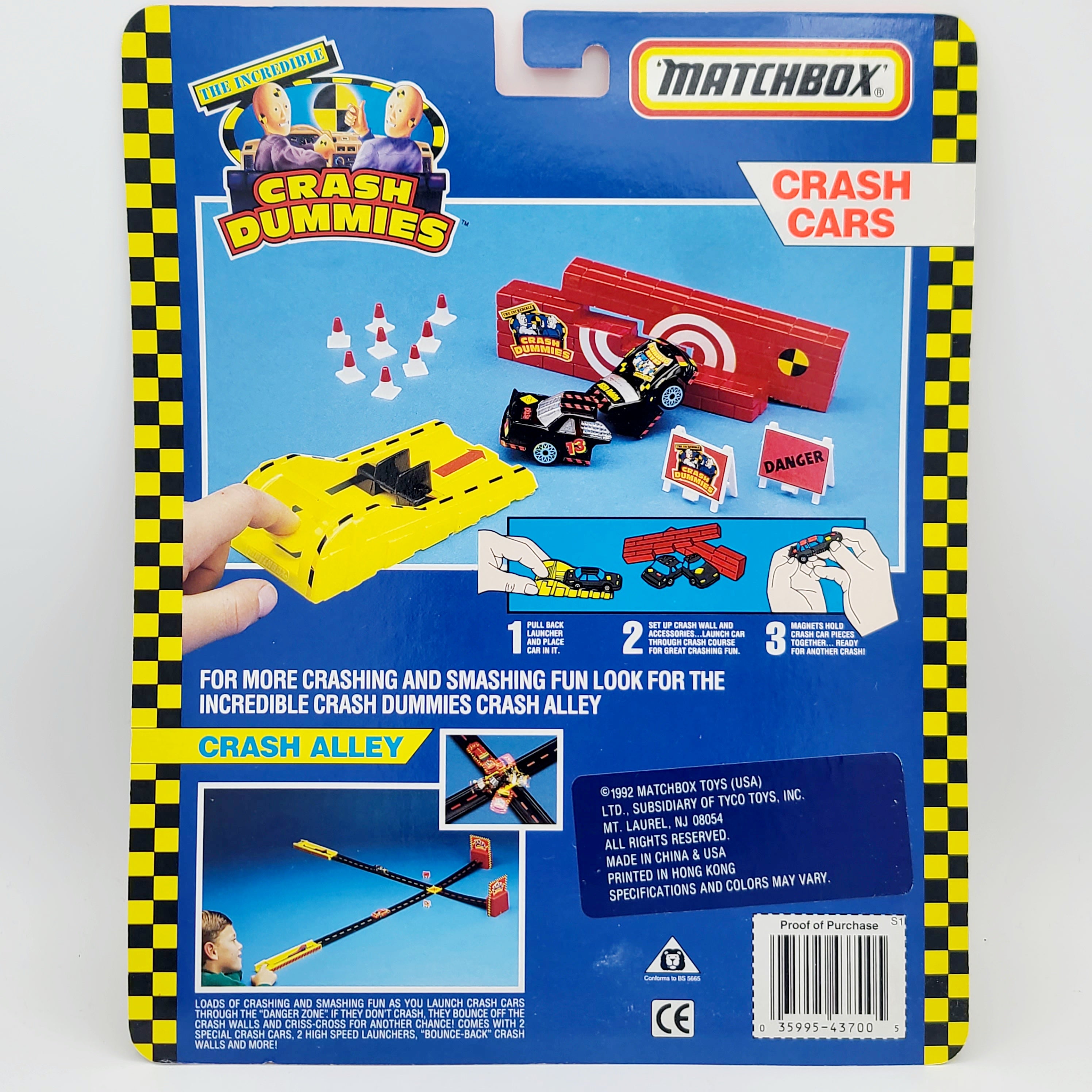 Matchbox Crash Cars Playset - Breakaway Car w/ Launcher (1992 Incredible Crash Test Dummies)