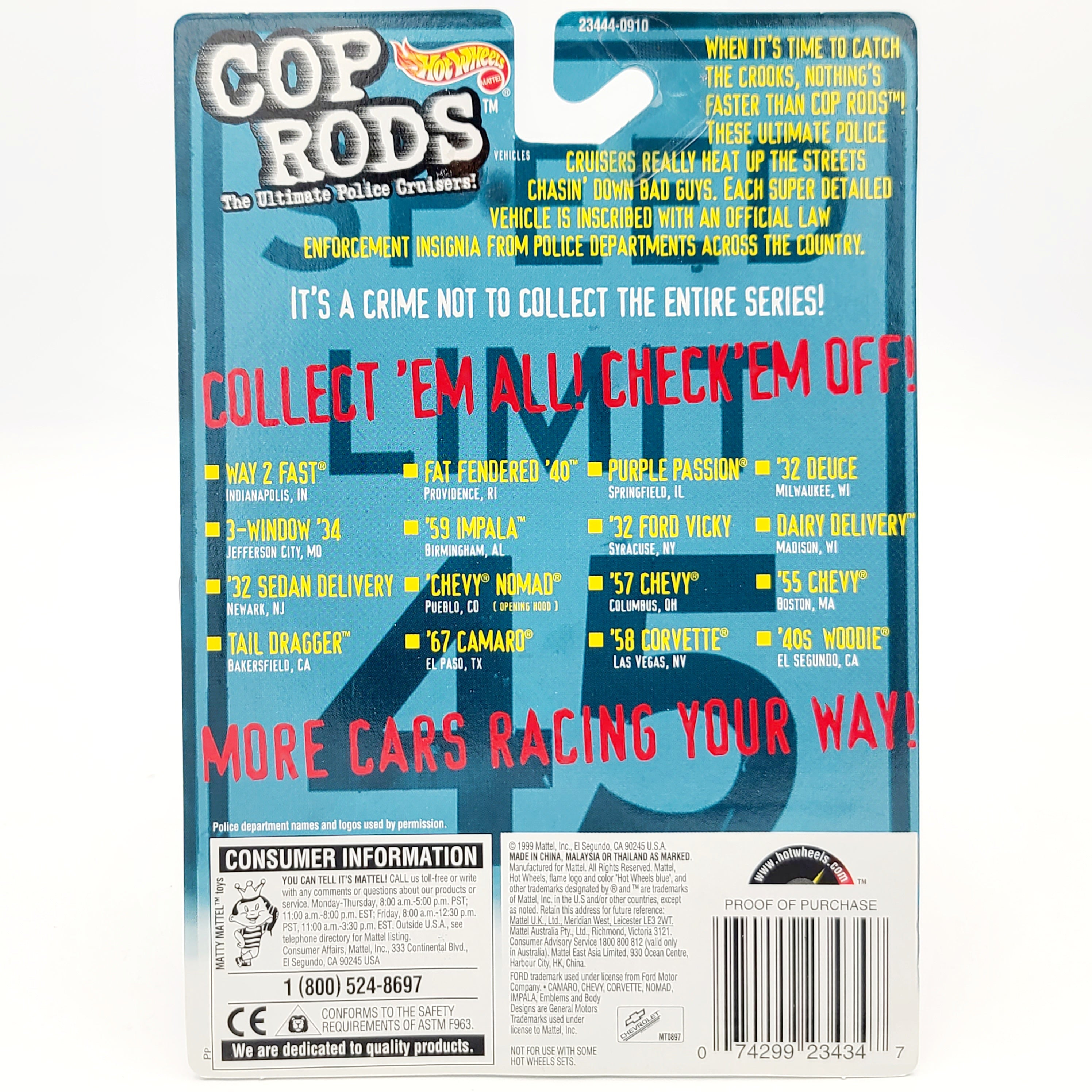 Hot Wheels '32 Ford Vicky - Syracuse, New York (1999 HW Cop Rods)