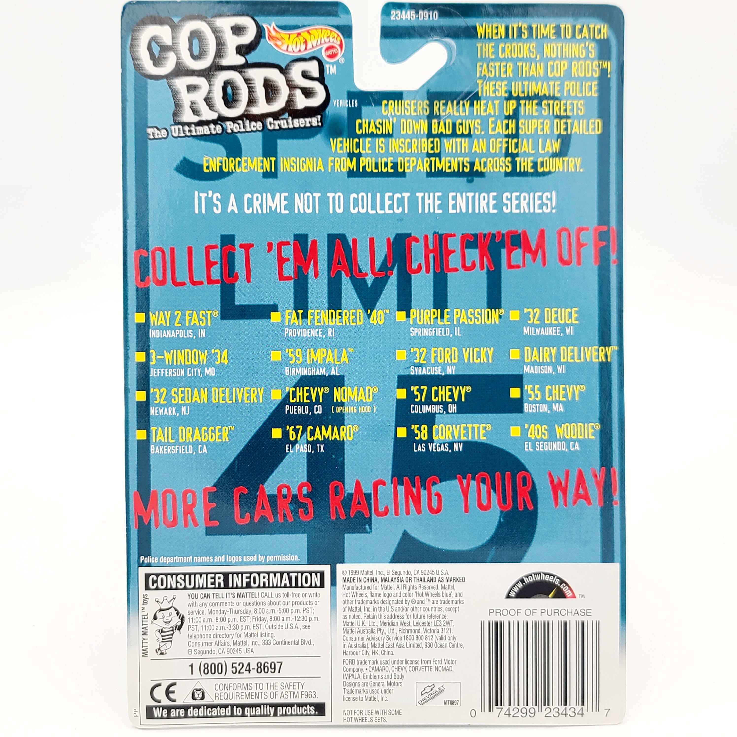 Hot Wheels '57 Chevy Bel Air - Columbus, Ohio (1999 HW Cop Rods)