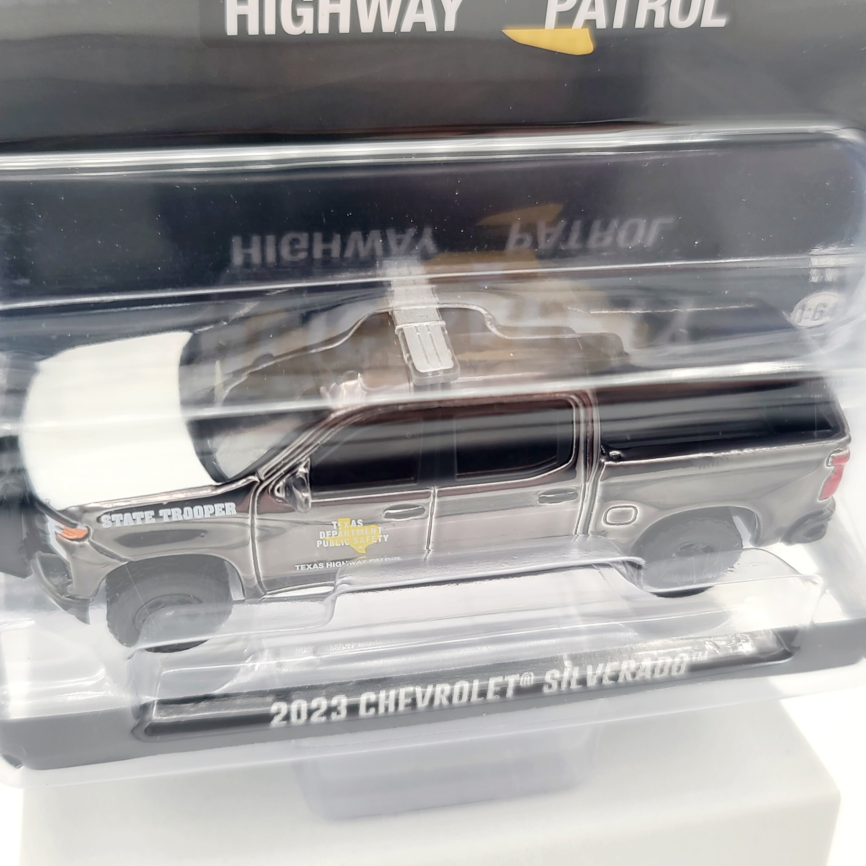GreenLight - CHASE, BLACK CHROME - '23 Chevrolet Silverado "Texas Highway Patrol" - 1:64 (2025 Hobby Exclusive)