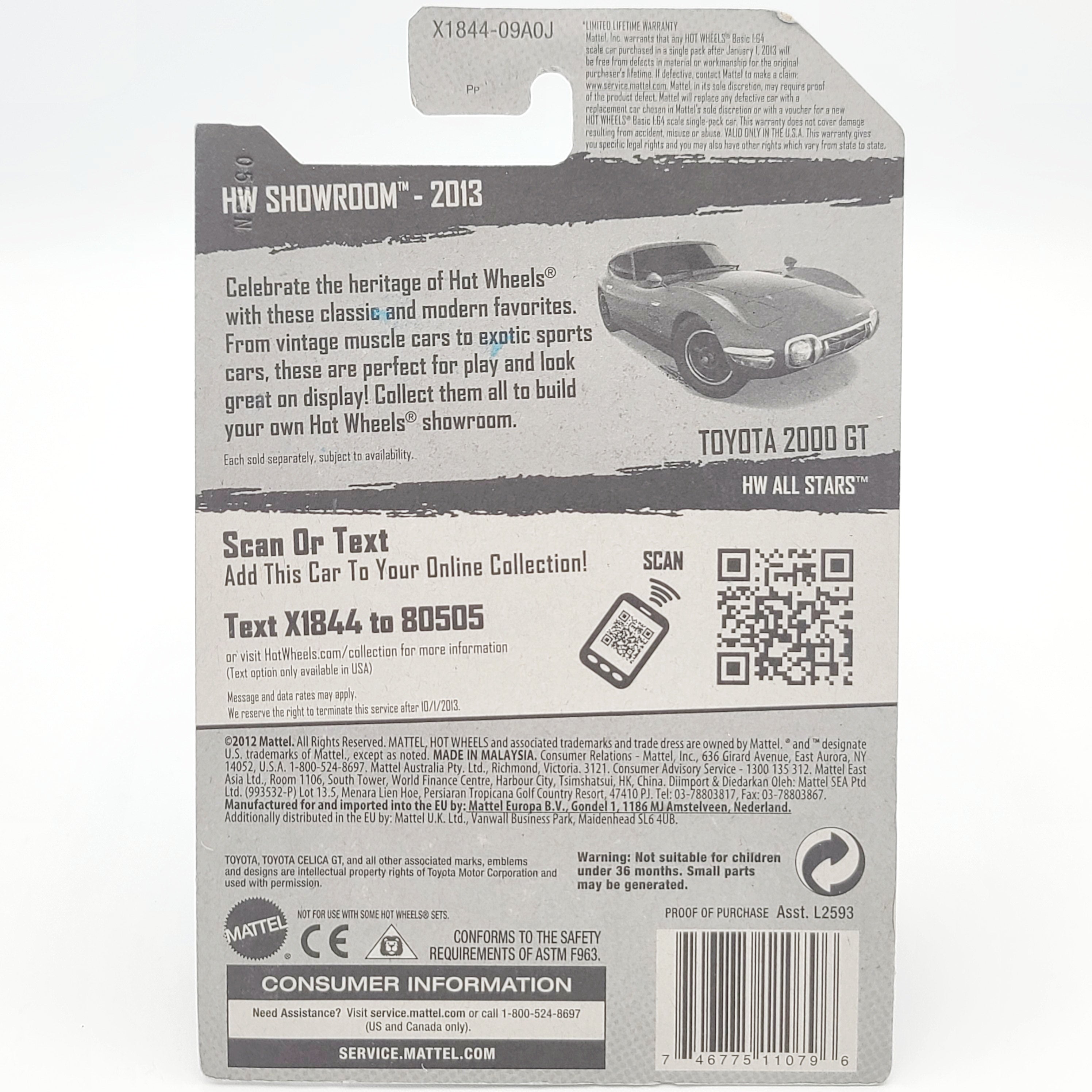 Hot Wheels Toyota 2000GT (2013 HW Basic - HW Showroom)