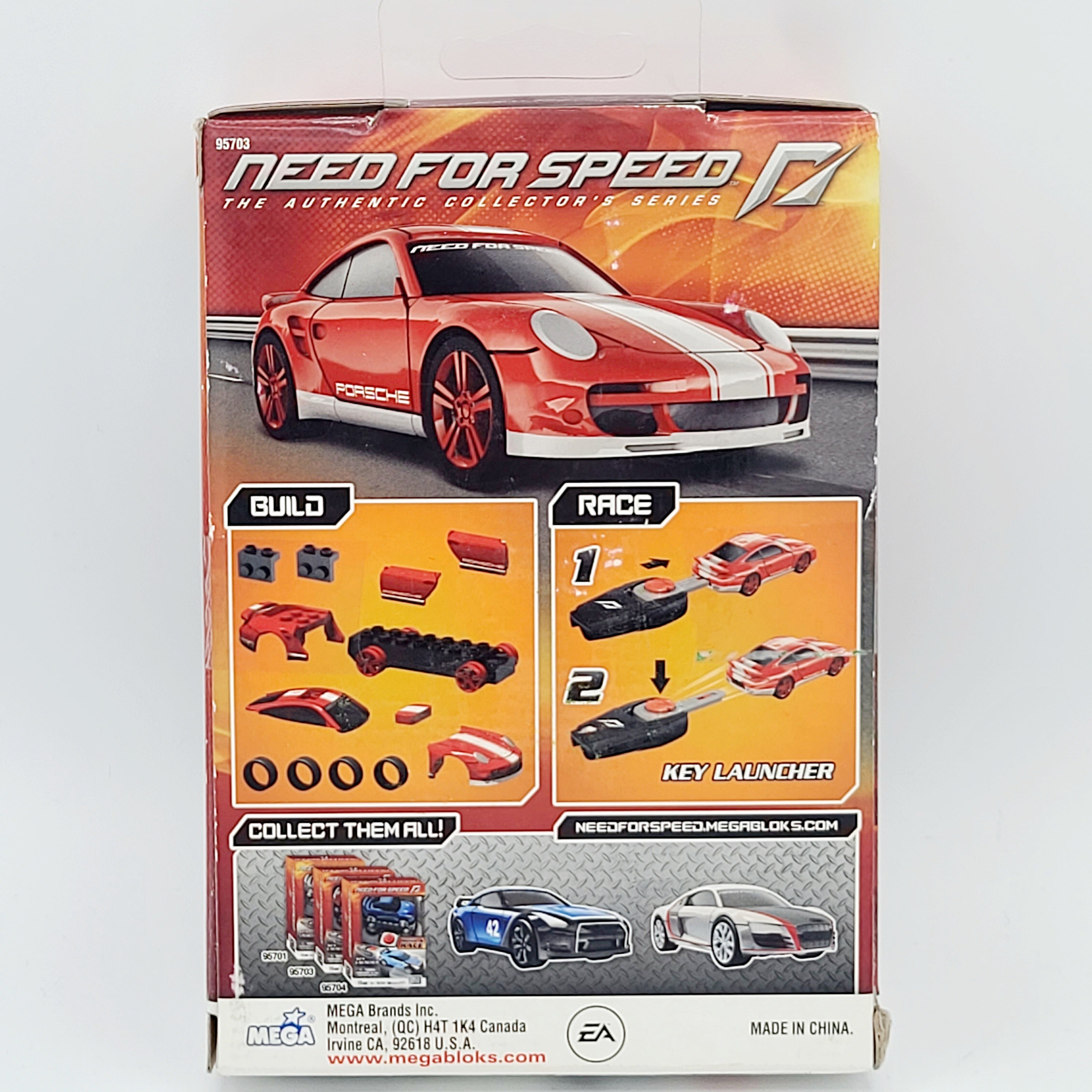 Mega Bloks - Key Launcher - Porsche 911 Turbo - Need for Speed - 14 Pieces #95703