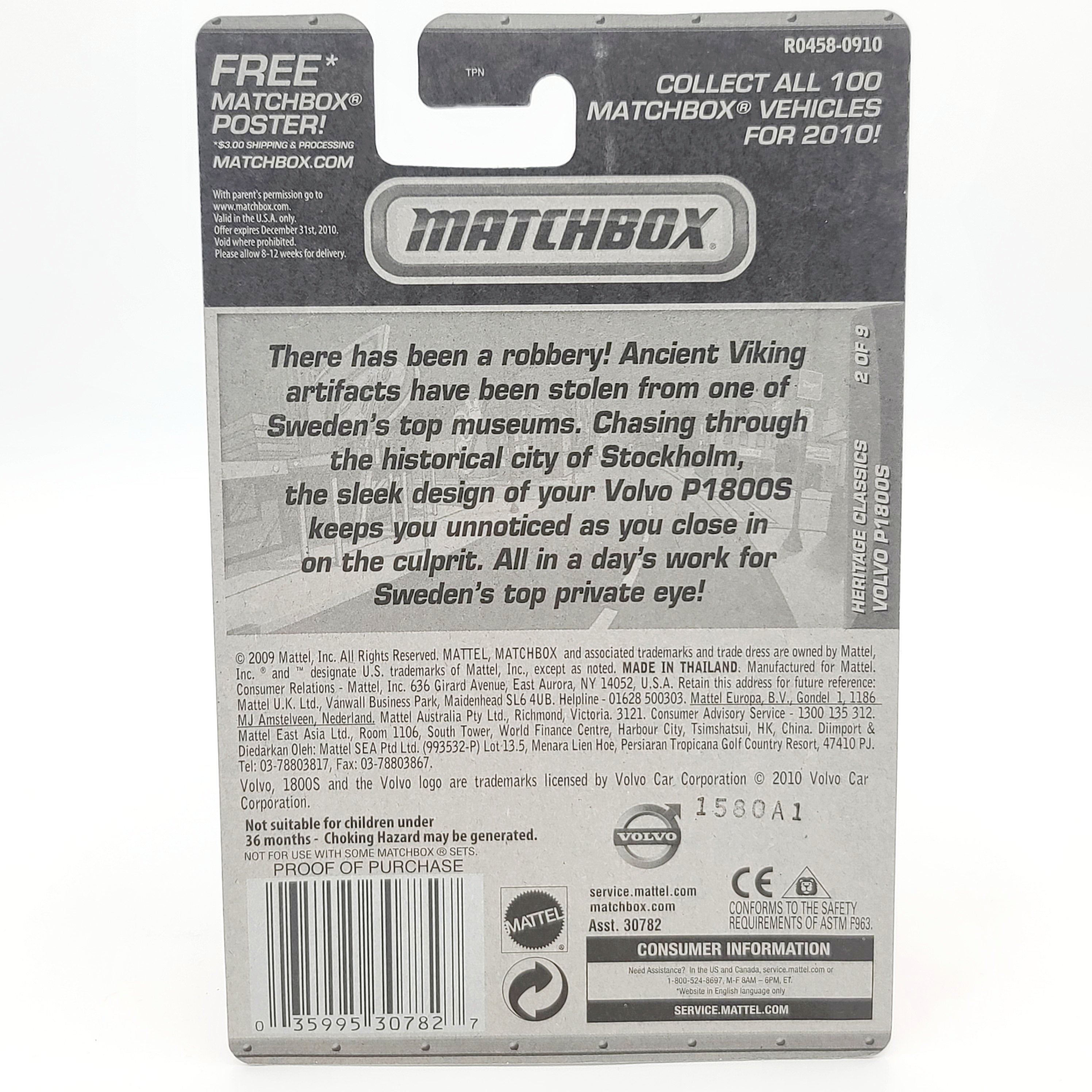 Matchbox Volvo P1800S (2010 MBX Basic - Heritage Classics)