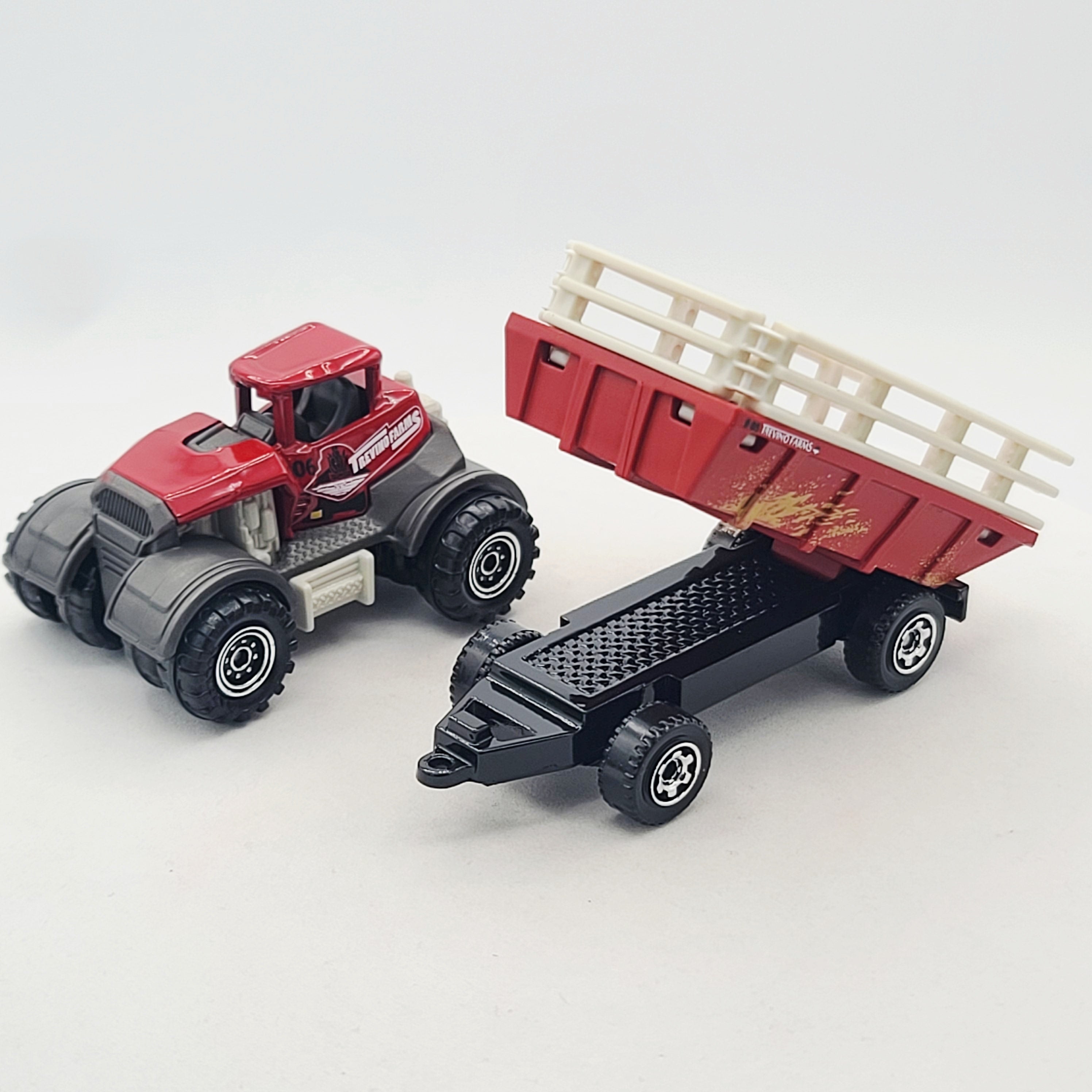 Matchbox MBX Dirtstroyer Tractor & Farm Trailer "Trevino Farms" (2017 MBX 5 Pack - Construction)
