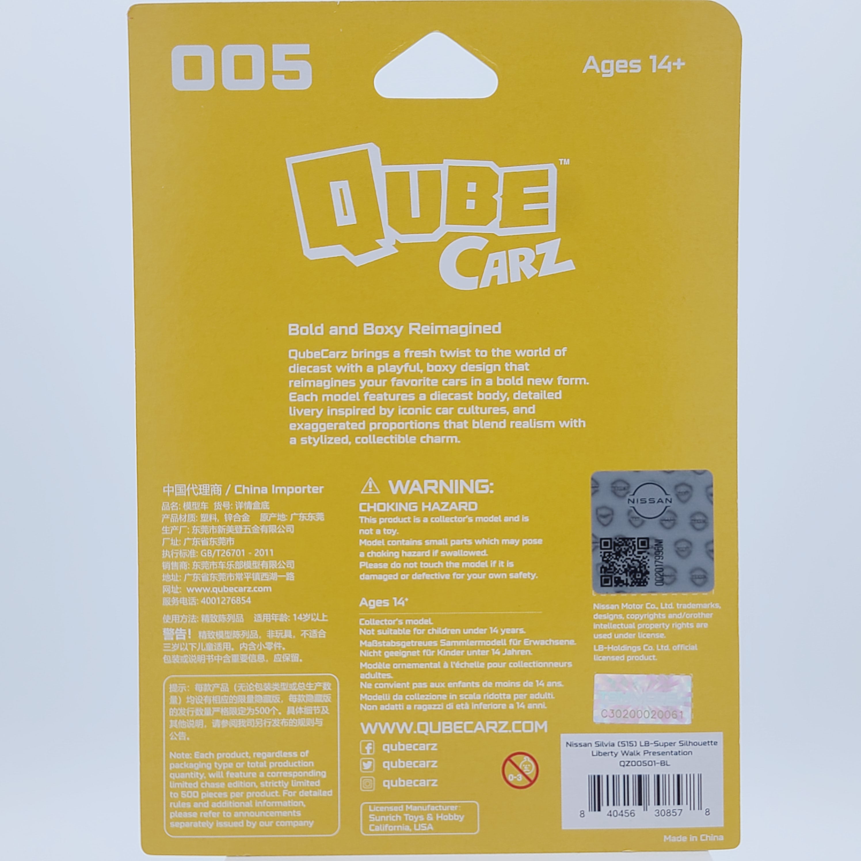 Mini GT QubeCarz Nissan LB-Super Silhouette S15 SILVIA Liberty Walk Presentation - 1:64 (2025 Limited Edition)