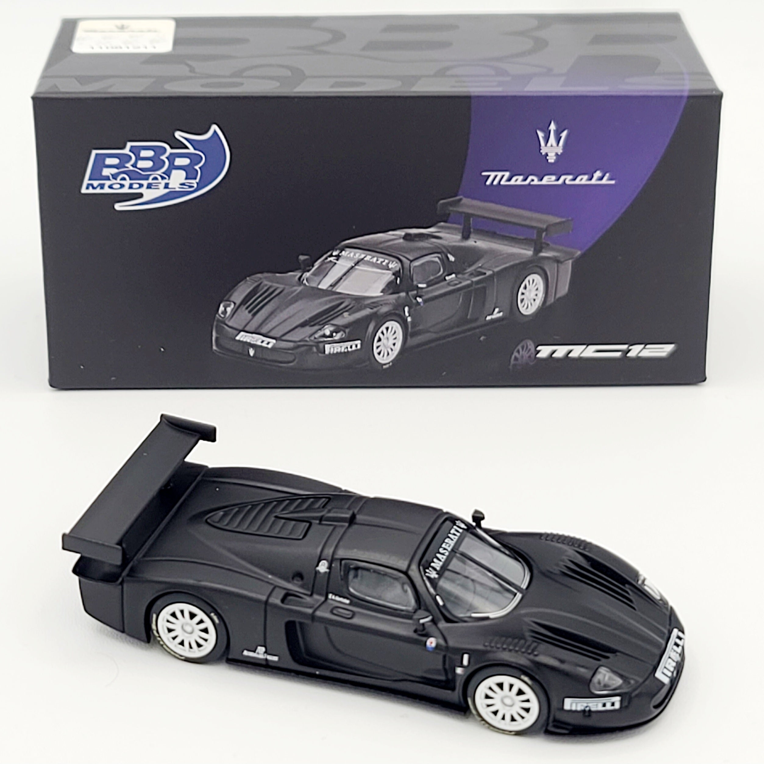 BBR Models Maserati MC12 Competizione Test Fiorano 2004 - 1:64, Matte Black (2025 Limited Edition)