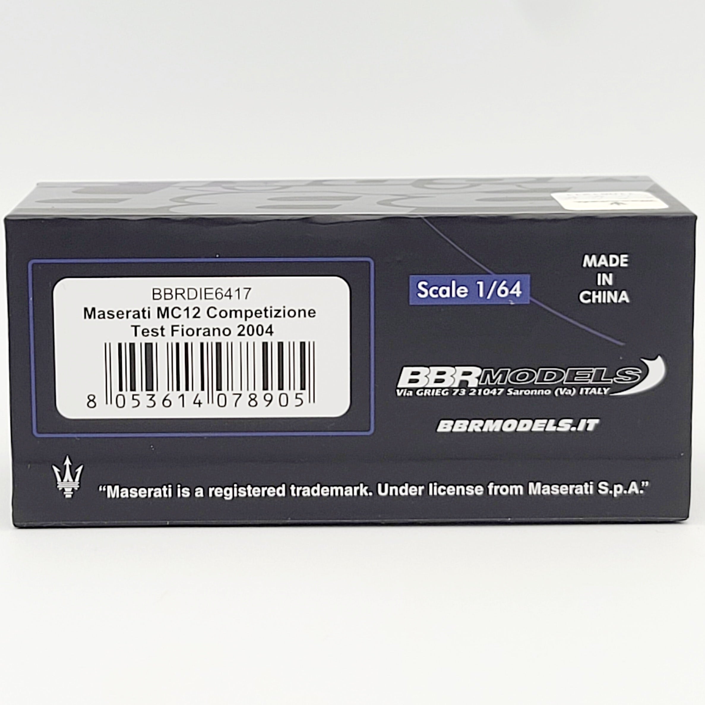 BBR Models Maserati MC12 Competizione Test Fiorano 2004 - 1:64, Matte Black (2025 Limited Edition)