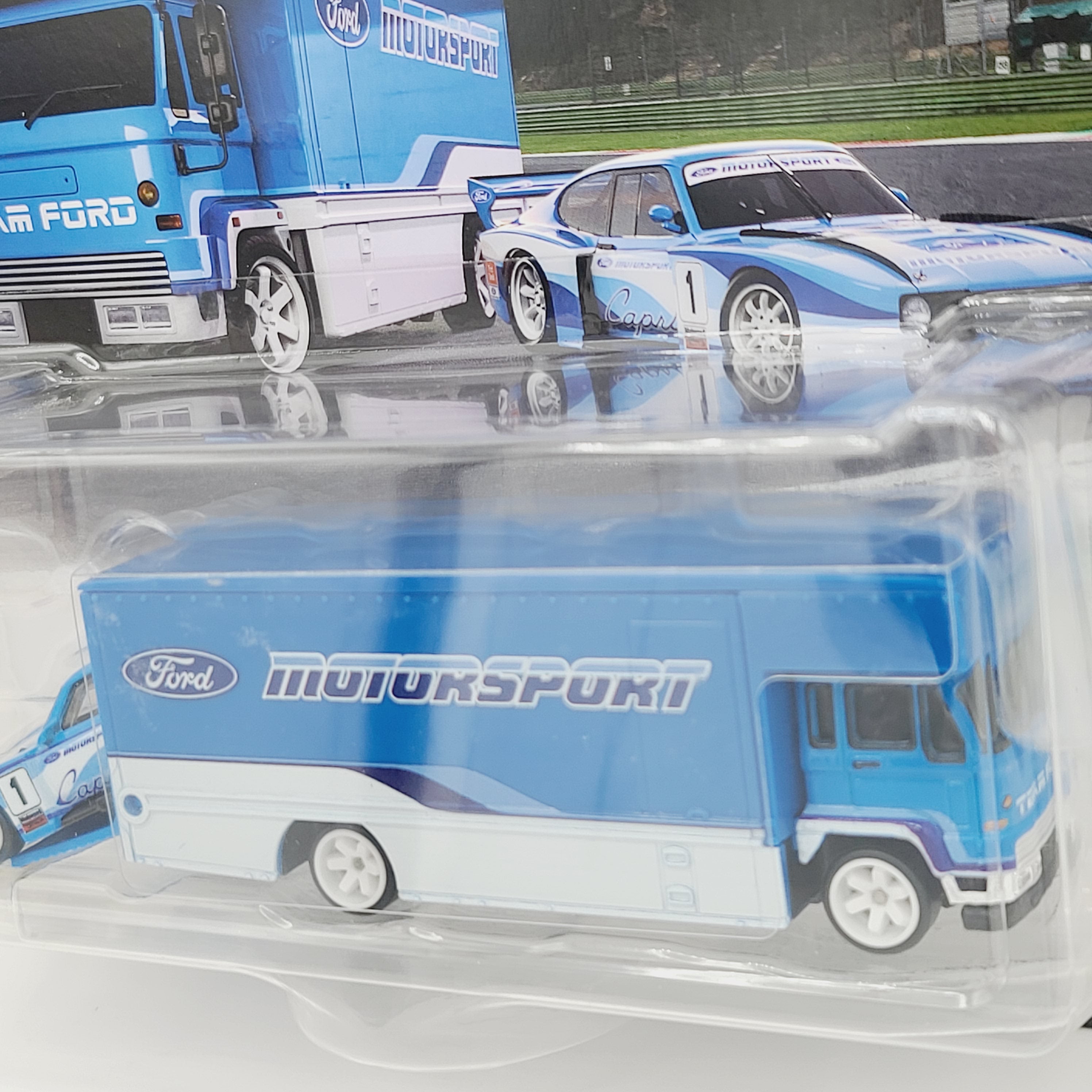 Hot Wheels Team Transport - Ford Capri Gr5 & Fleet Flyer Truck (2025 Team Transport Mix 5 J, Car Culture)