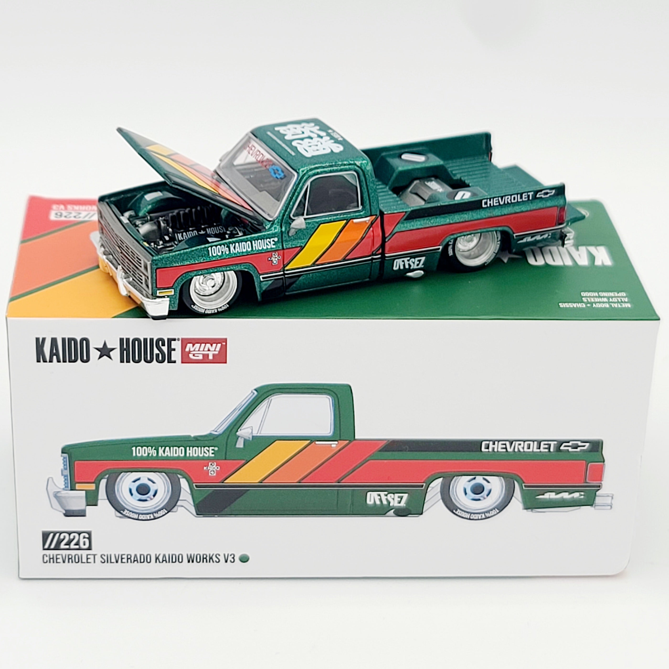 Kaido House x Mini GT '83 Chevrolet Silverado Kaido Works V3 - 1:64, D