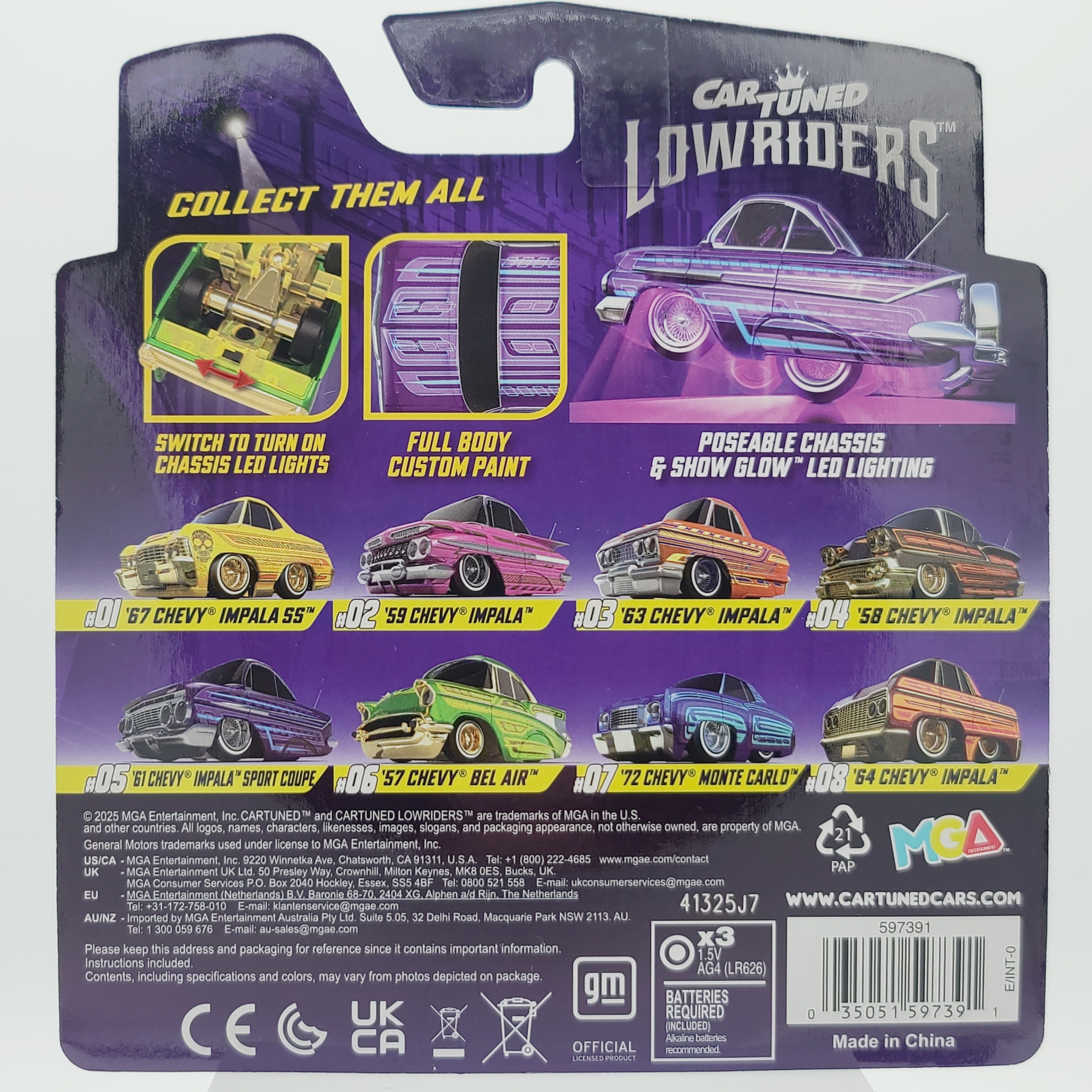 MGA Car Tuned '61 Chevy Impala Sport Coupe (2025 Lowriders Show Glow Series 1)