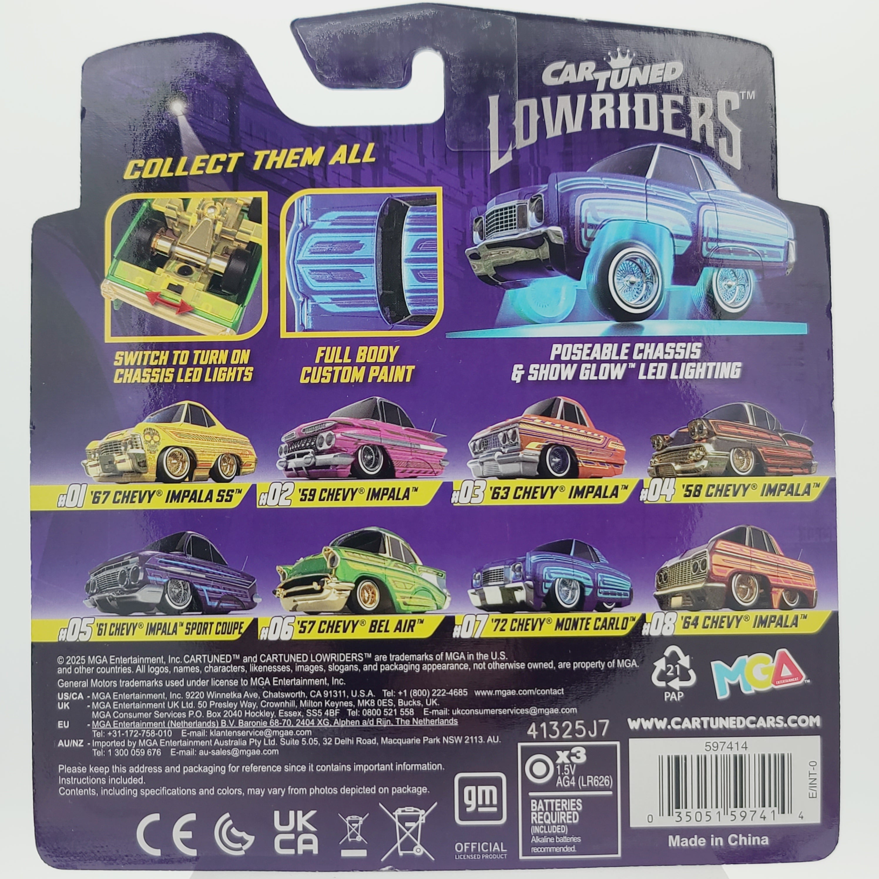 MGA Car Tuned '72 Chevy Monte Carlo (2025 Lowriders Show Glow Series 1)