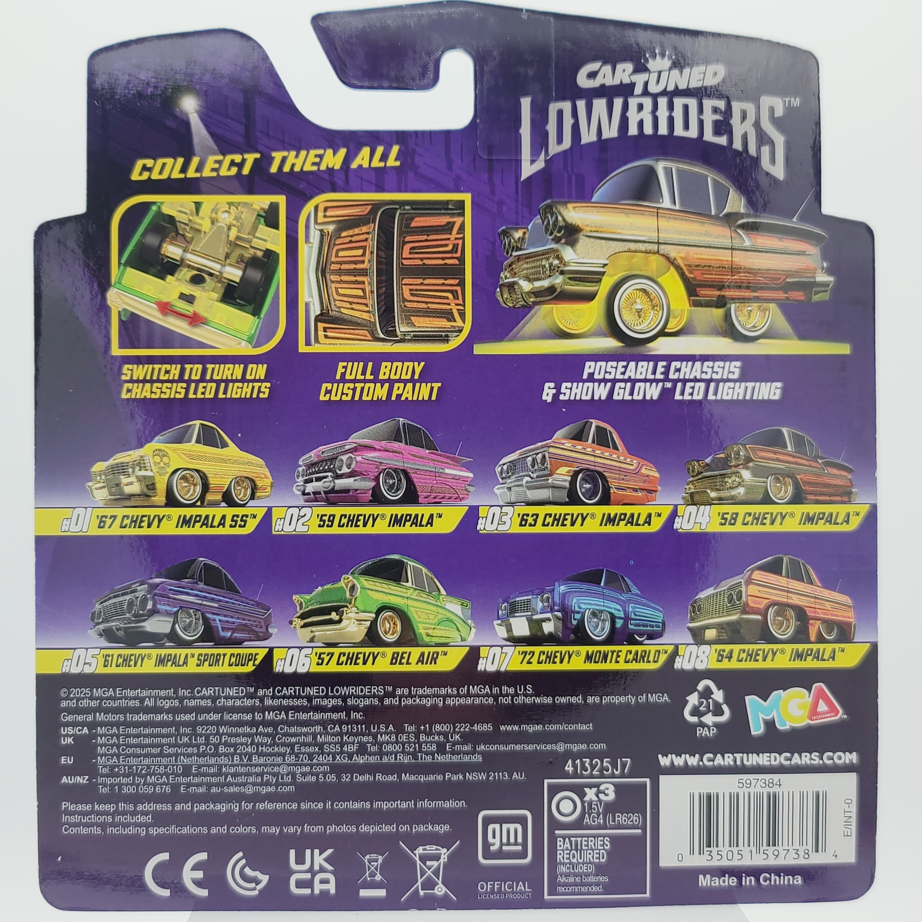 MGA Car Tuned '58 Chevy Impala (2025 Lowriders Show Glow Series 1)