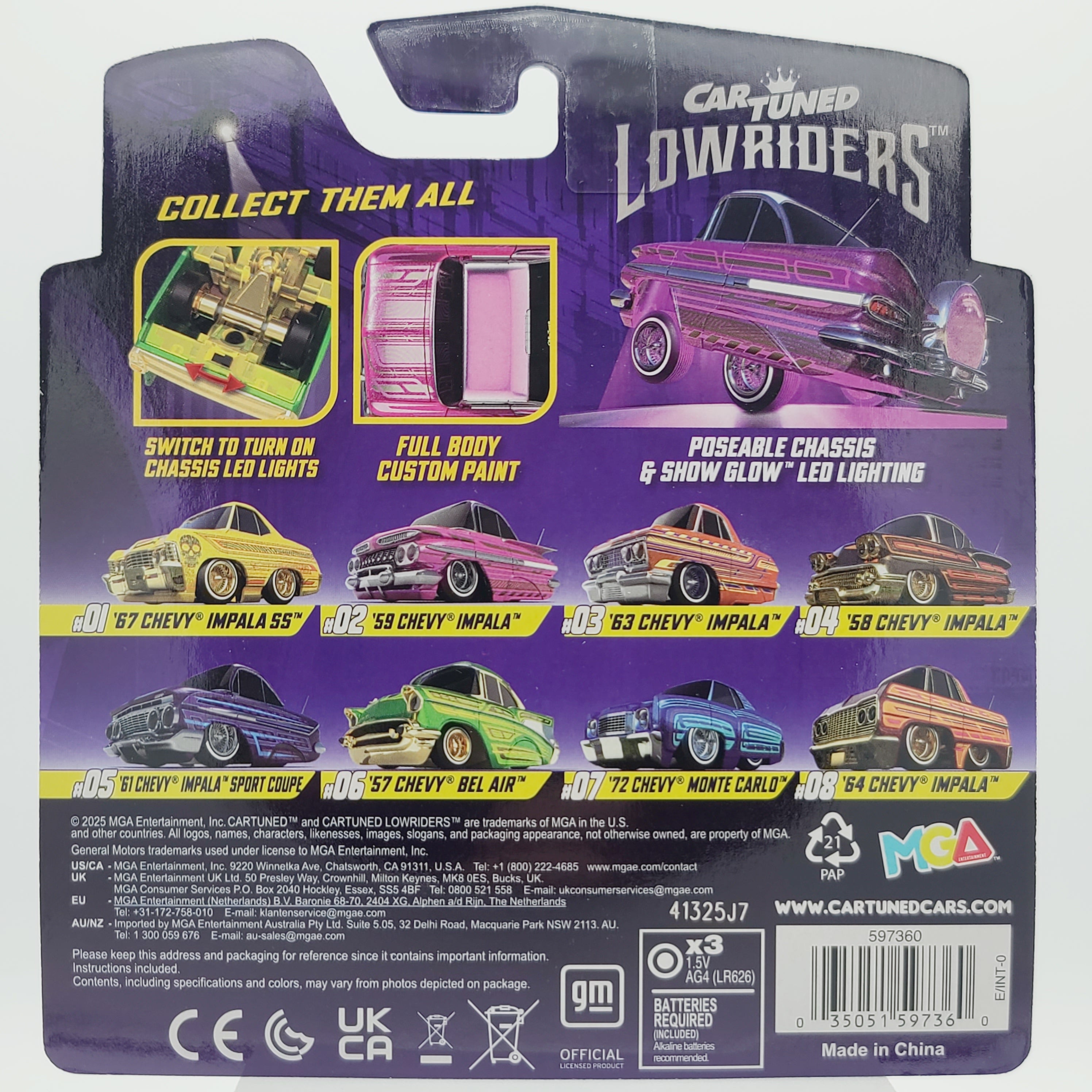 MGA Car Tuned '59 Chevy Impala (2025 Lowriders Show Glow Series 1)