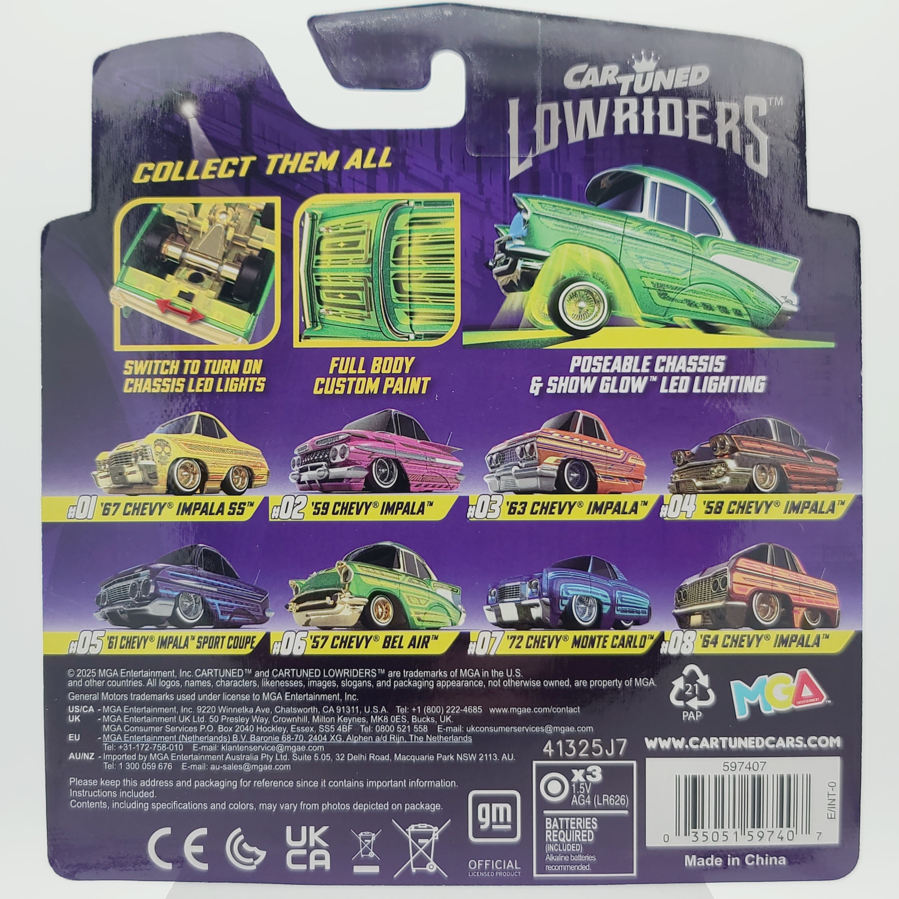 MGA Car Tuned '57 Chevy Bel Air (2025 Lowriders Show Glow Series 1)