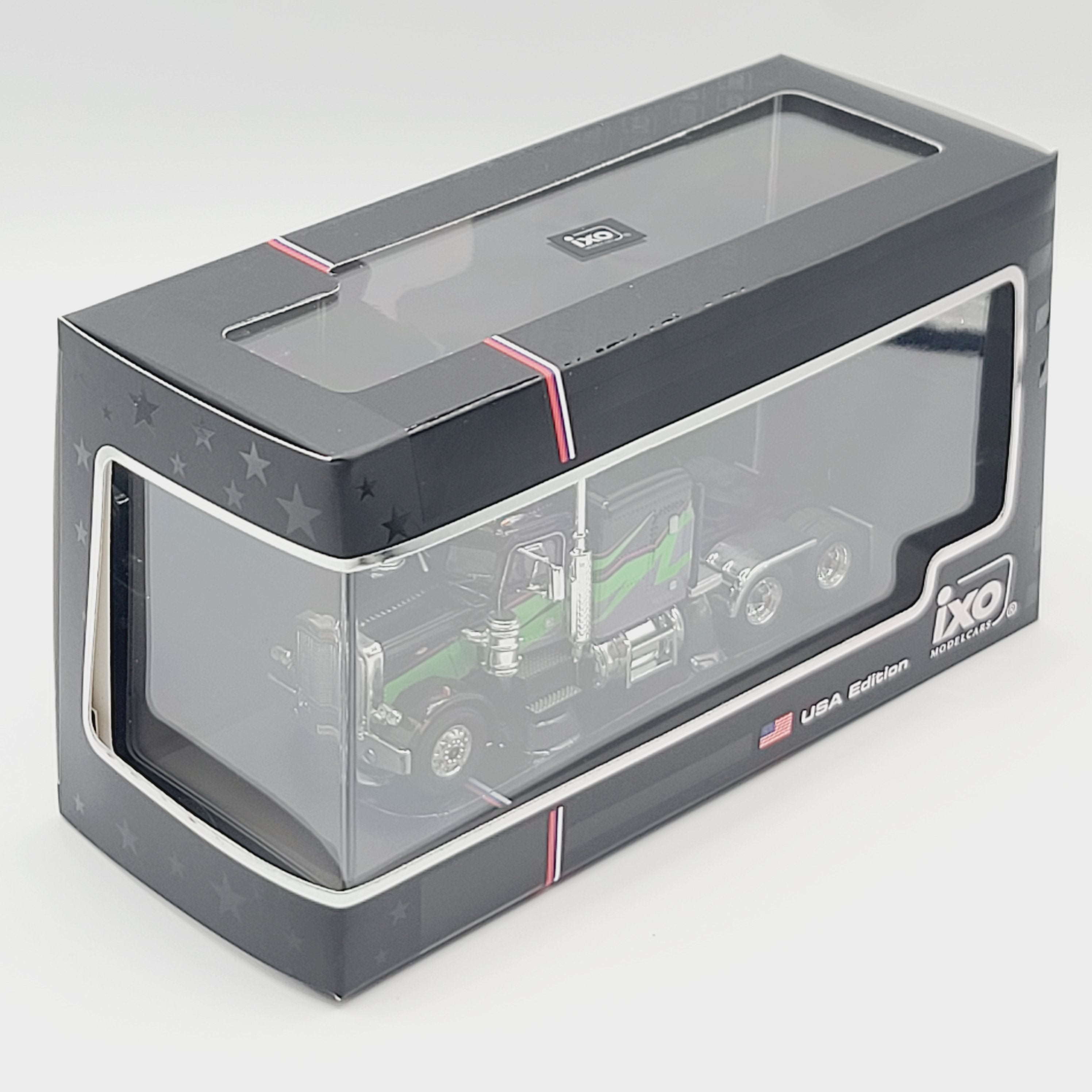 iXO Model Cars '73 Peterbilt 359 Semi Truck Cab - 1:64, Black & Lime (2026)