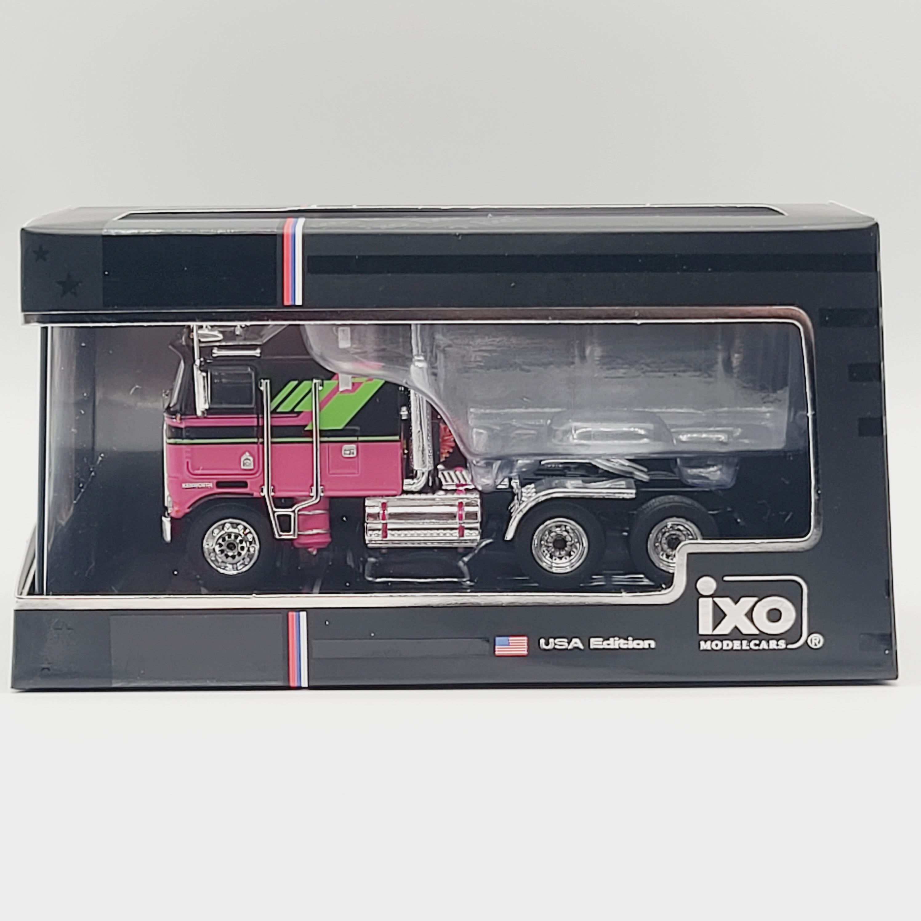 iXO Model Cars '76 Kenworth K100 Aerodyne Semi Truck Cab - 1:64, Black