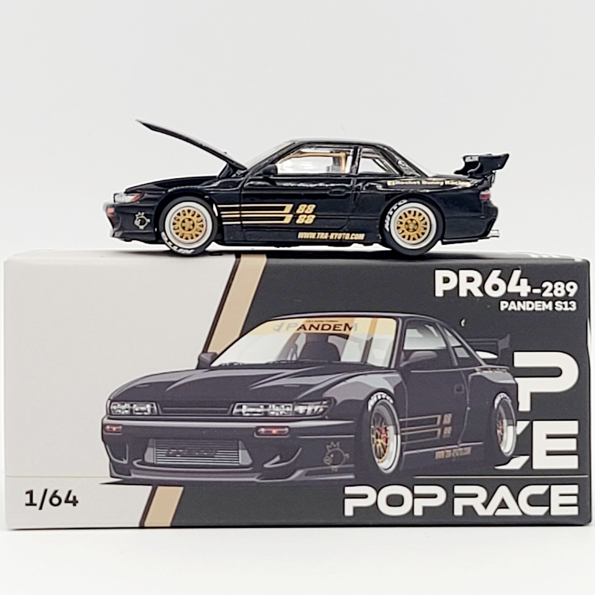 Pop Race Pandem Nissan Silvia S13 - 1:64, Black (2026 Limited Edition)