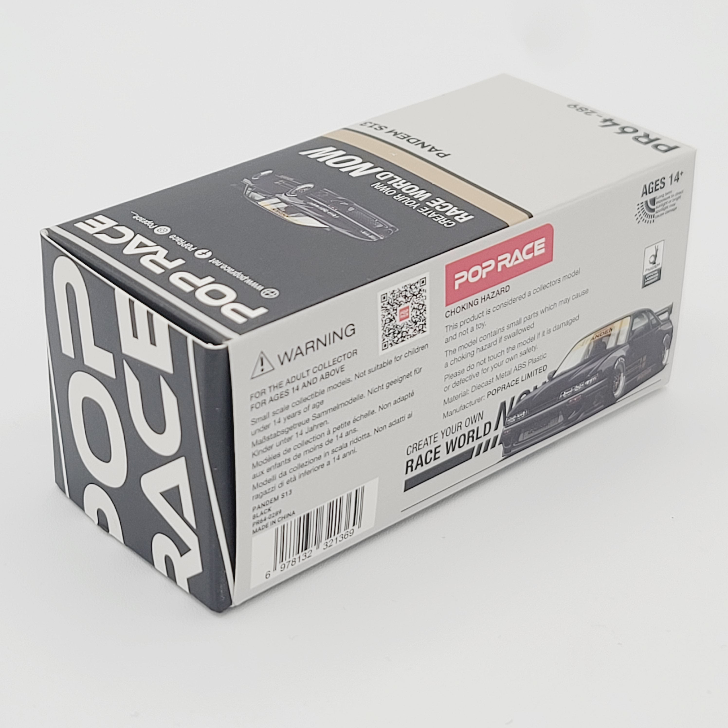 Pop Race Pandem Nissan Silvia S13 - 1:64, Black (2026 Limited Edition)