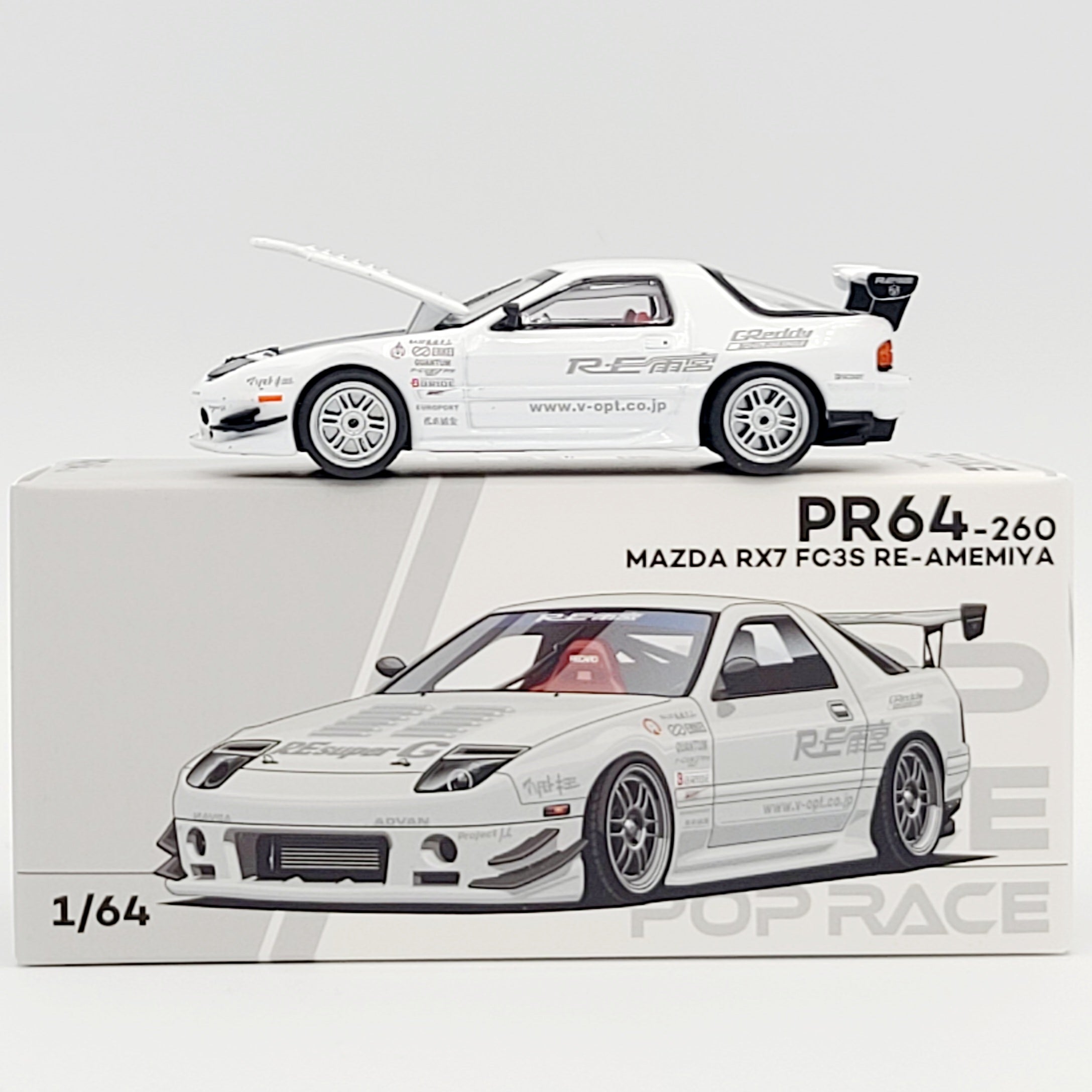 Pop Race Mazda RX-7 FC3S Re-Amemiya - 1:64, White (2026 Limited Editio