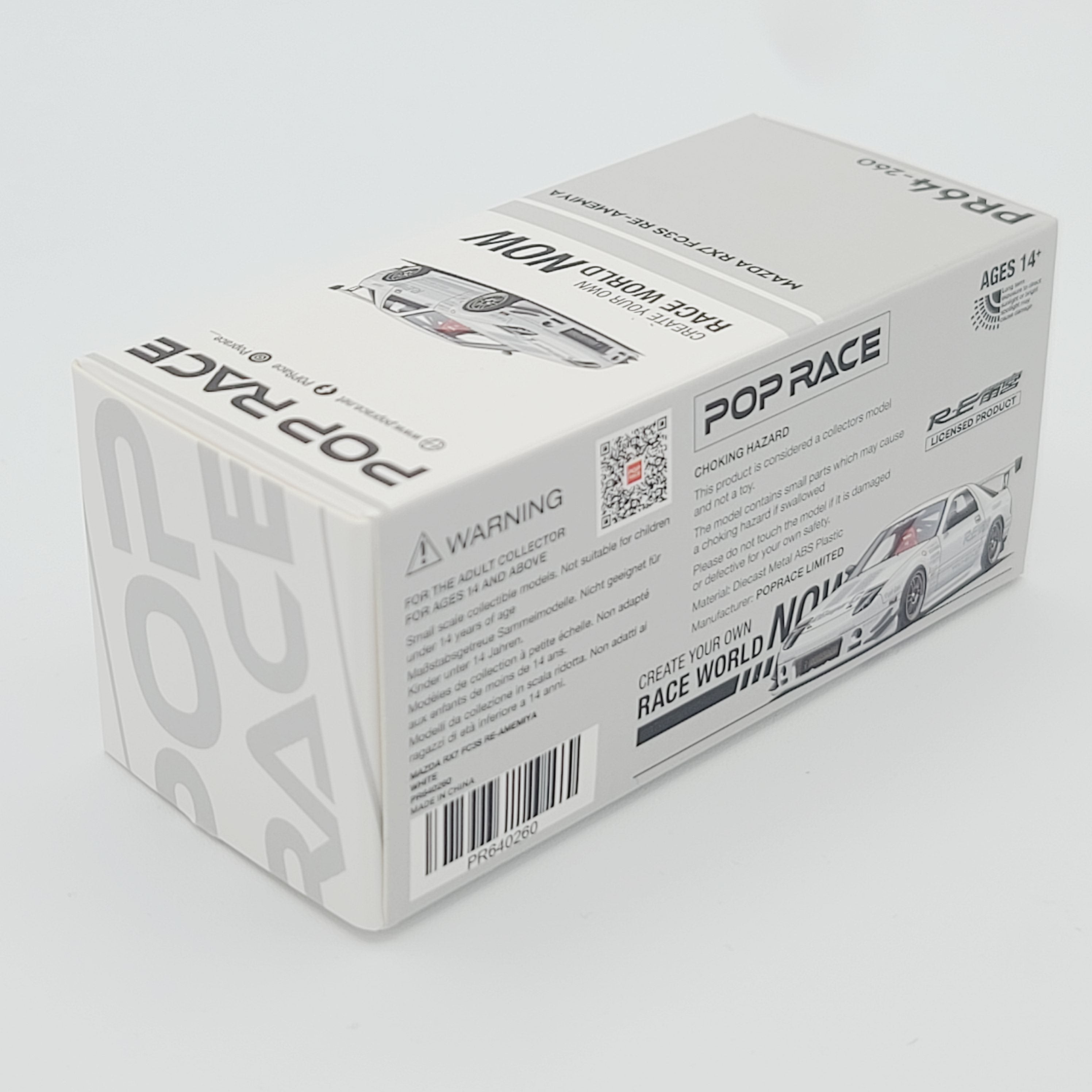 Pop Race Mazda RX-7 FC3S Re-Amemiya - 1:64, White (2026 Limited Edition)