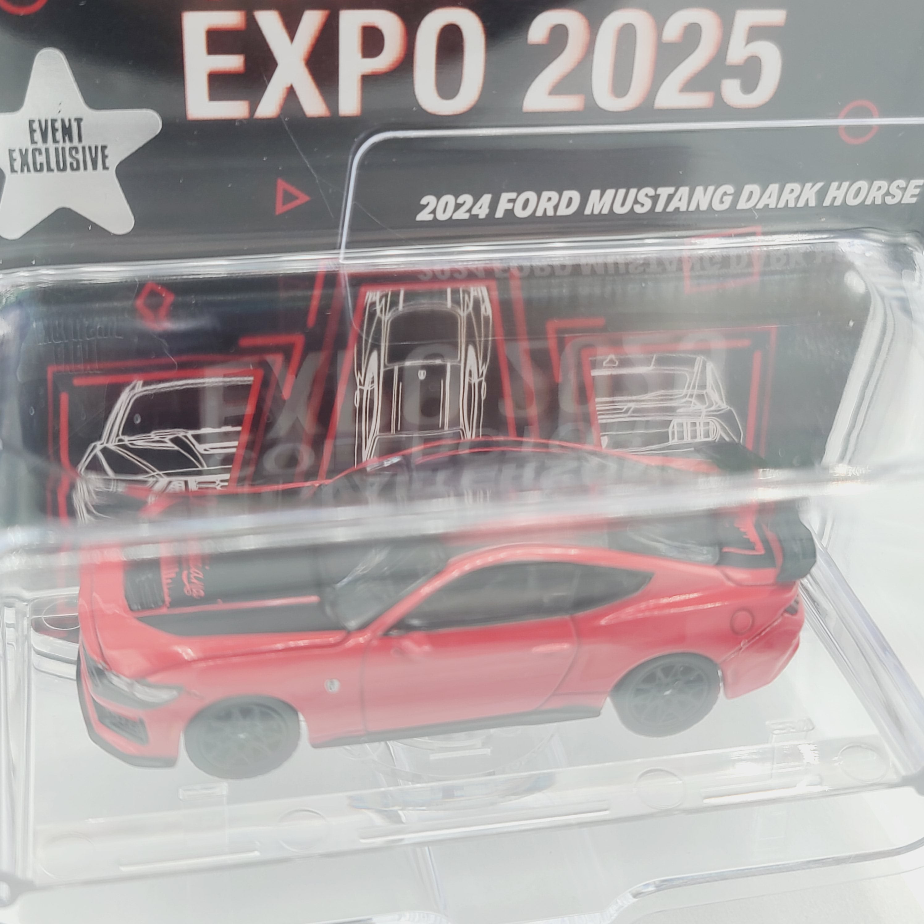 GreenLight '24 Ford Mustang Dark Horse - 1:64, Red (2025 Waltersons Ex