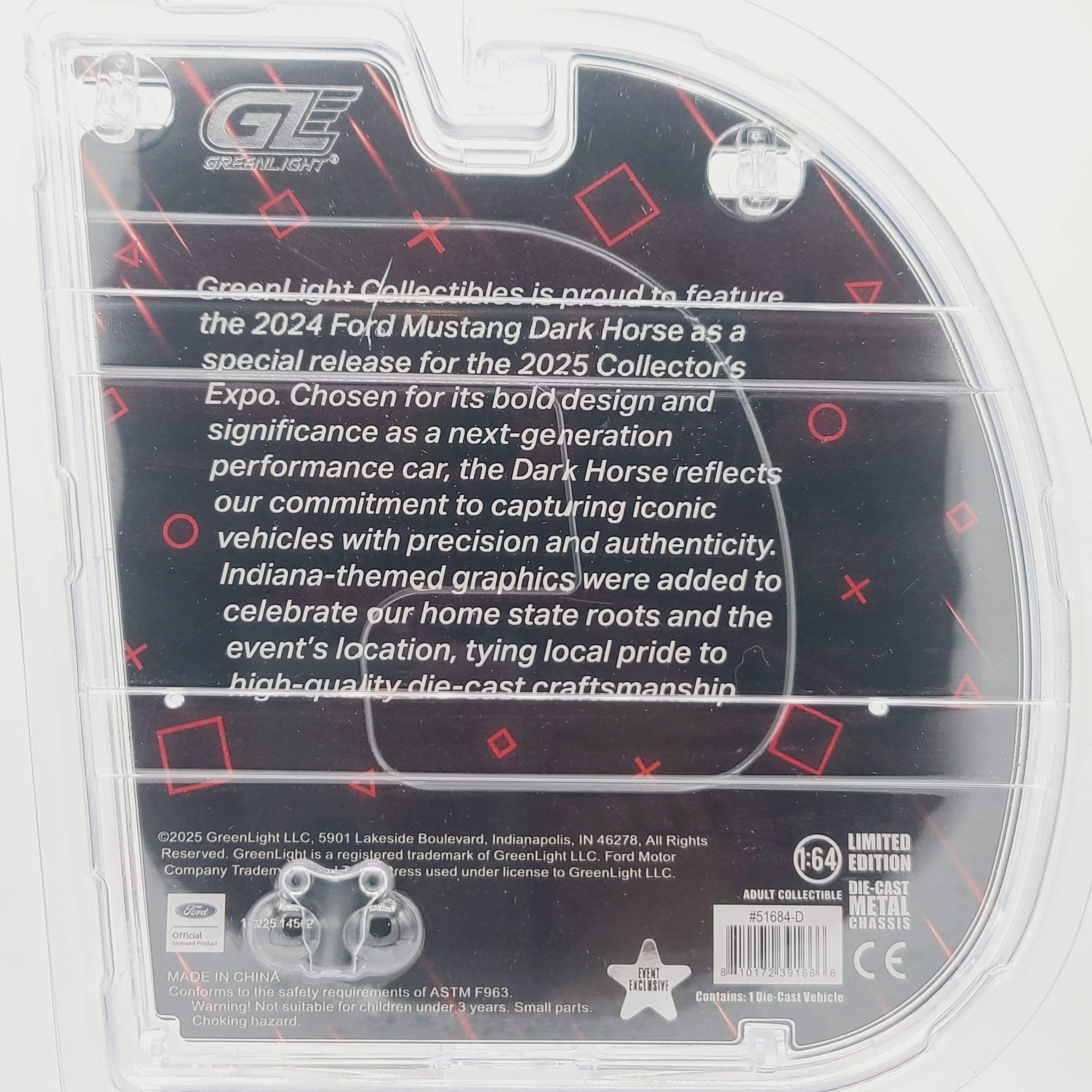 GreenLight '24 Ford Mustang Dark Horse - 1:64, Red (2025 Waltersons Expo Convention Exclusive)