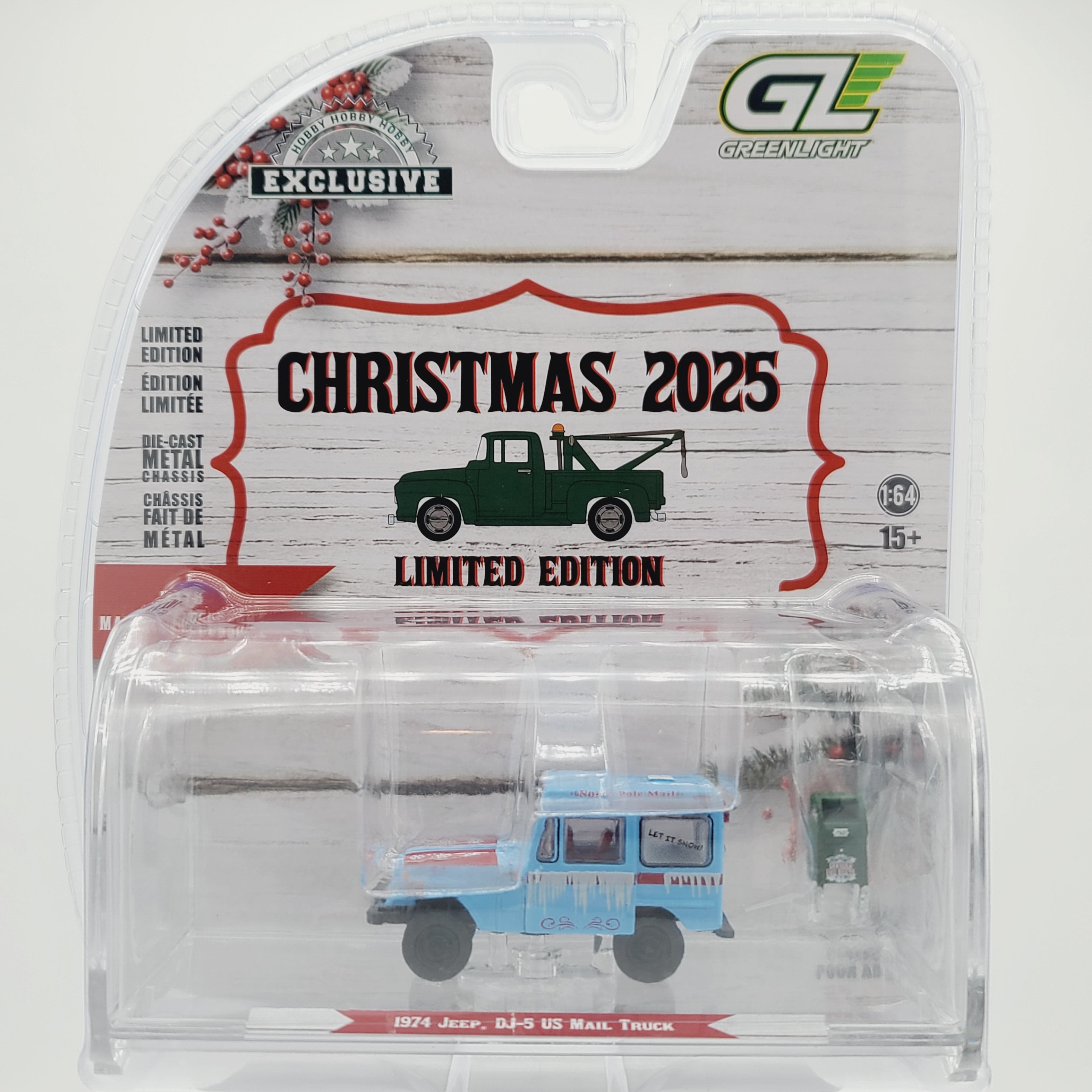 GreenLight '74 Jeep DJ-5 USPS Mail Truck - 1:64 (2025 Christmas - Hobb