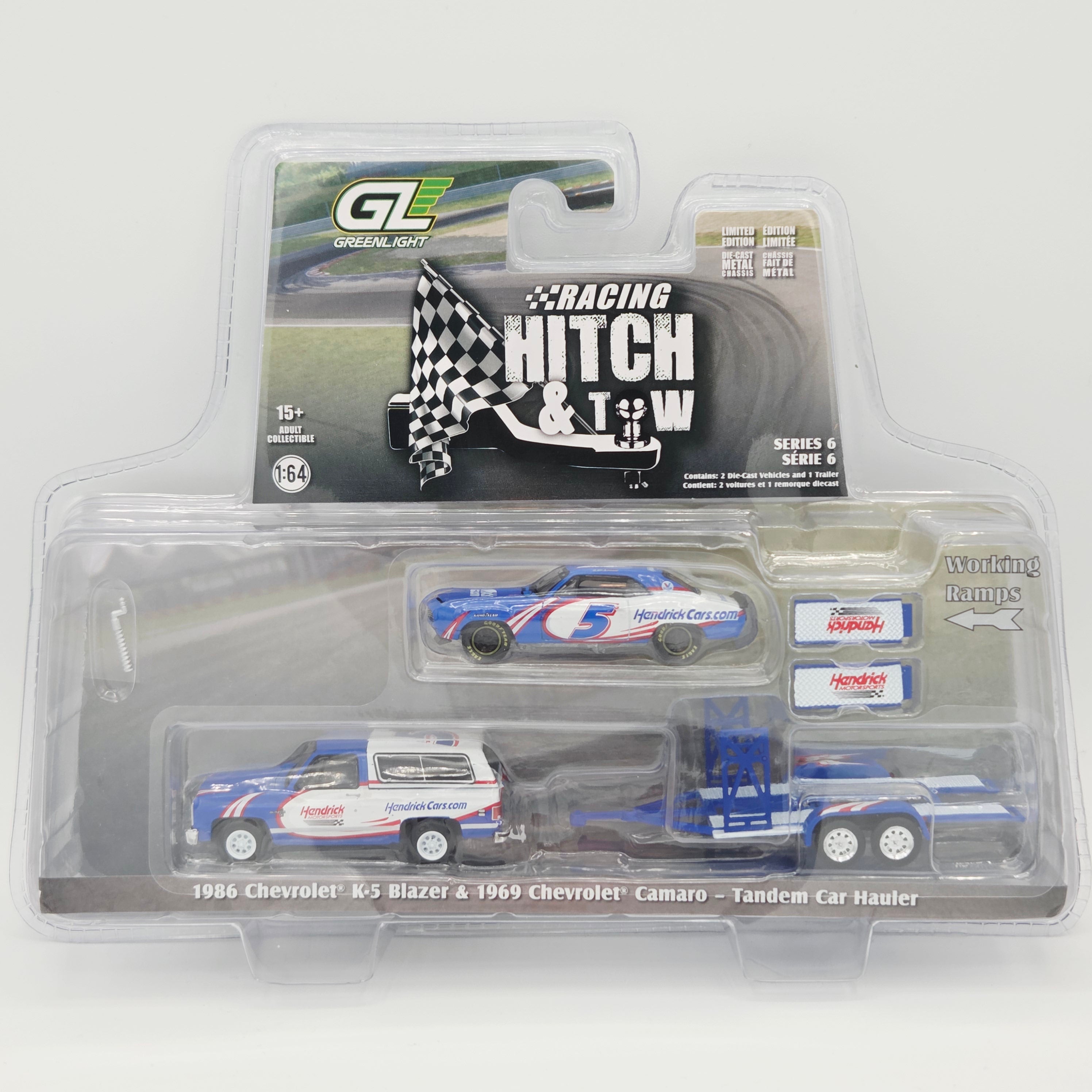 GreenLight '86 Chevrolet K5 Blazer w/ '69 Chevrolet Camaro - 1:64, Kyl