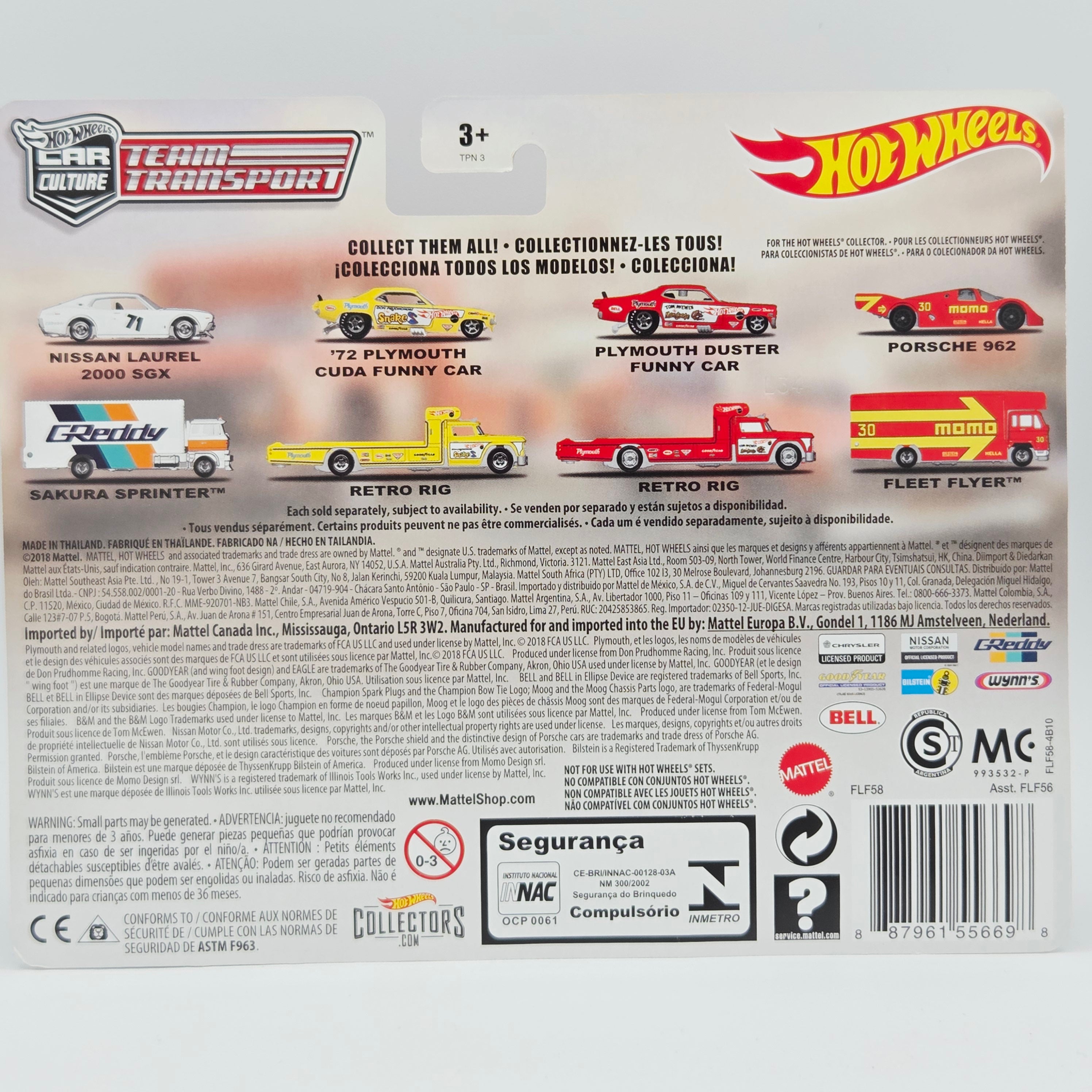 Hot Wheels Team Transport - Porsche 962 & HW Fleet Flyer Truck (2023 Car Culture)