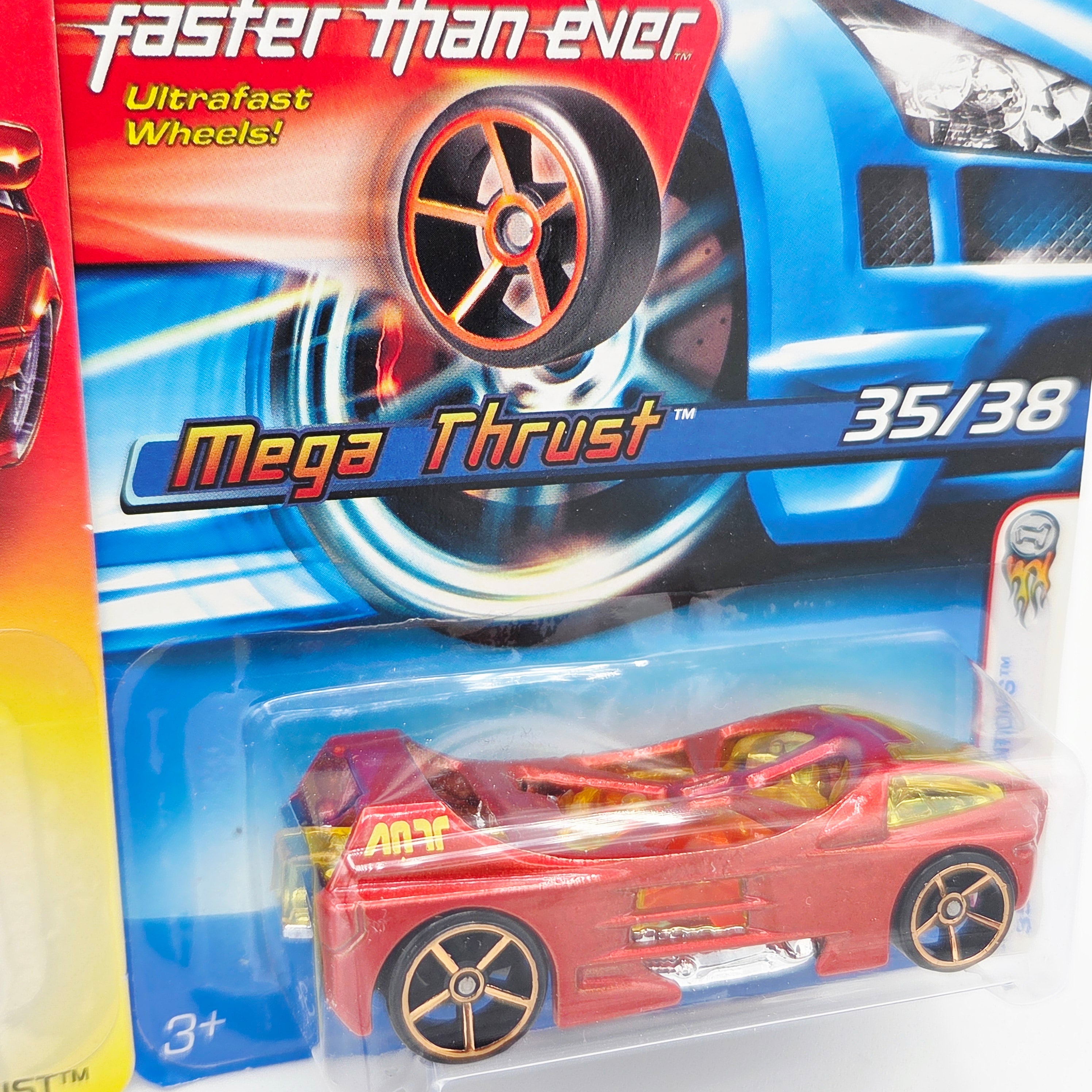 Hot Wheels - Mega Thrust - 2× Variations - Faster than Ever Wheels (2007 HW Basic)