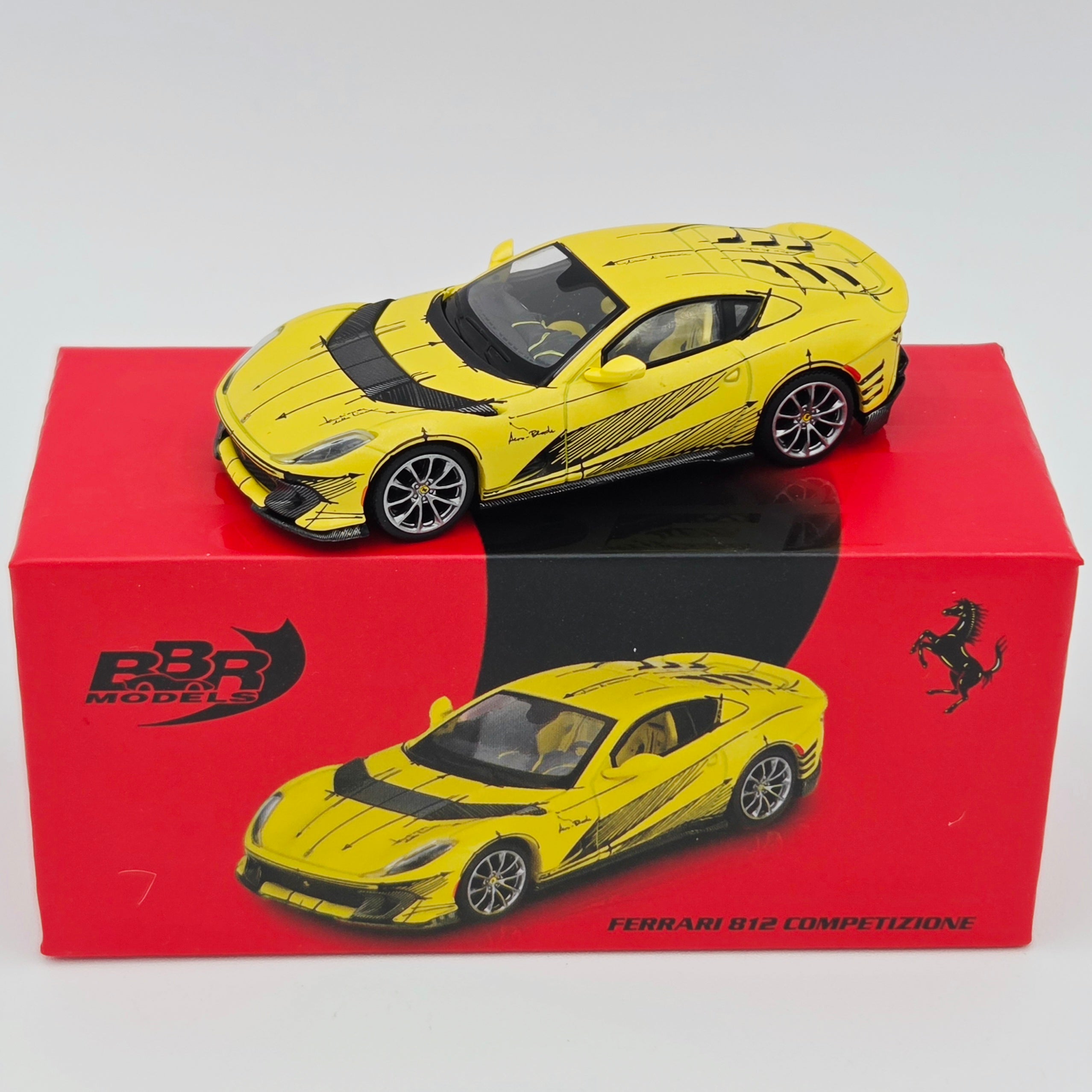 ヘンリールイスゲーリッグ　フィギュア BBR Models Ferrari 812 Competizone Tailor Made - 1:64, Matte Yellow (2