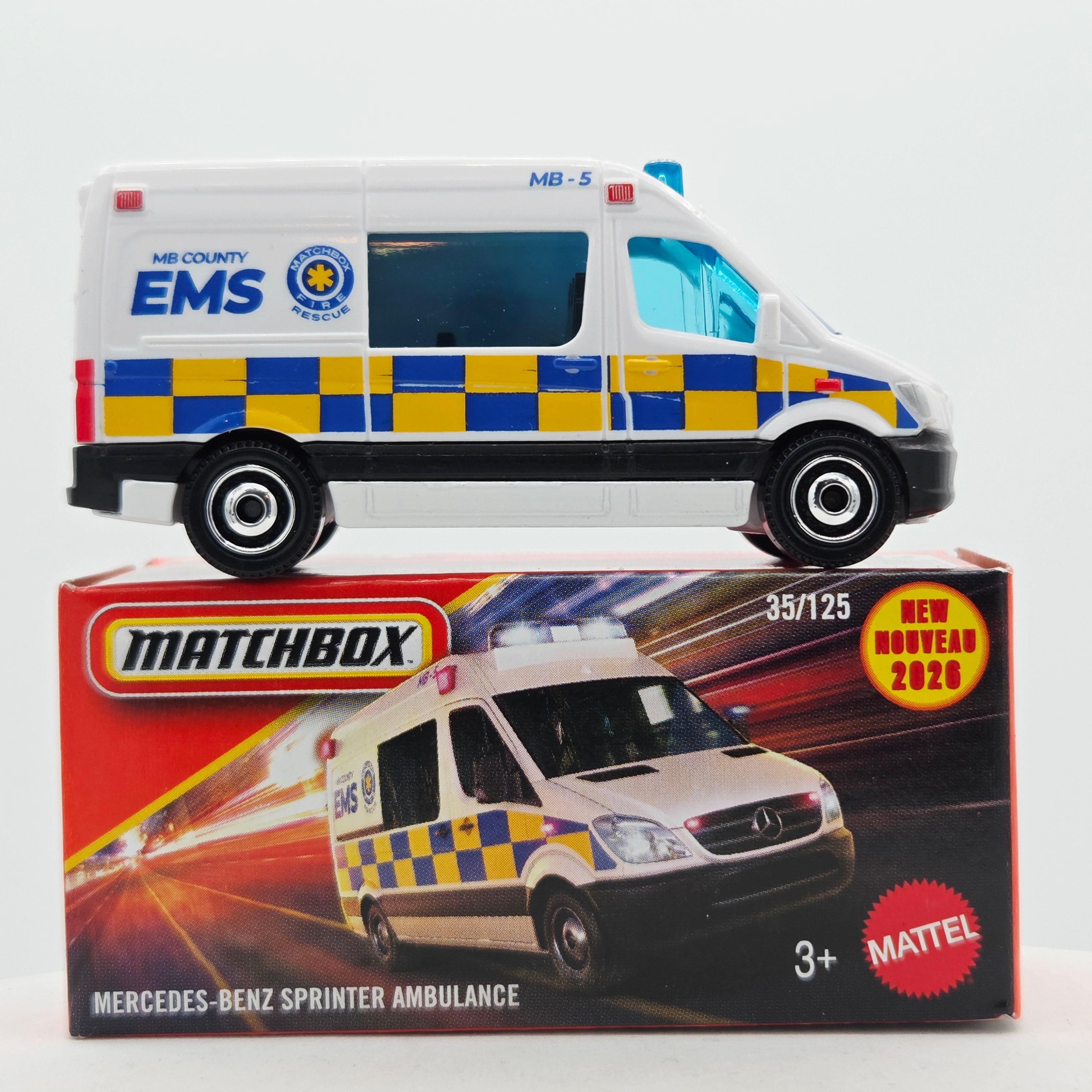 Matchbox '24 Mercedes-Benz Sprinter Ambulance (2026 Mix 6 F Basic - Power Grabs)