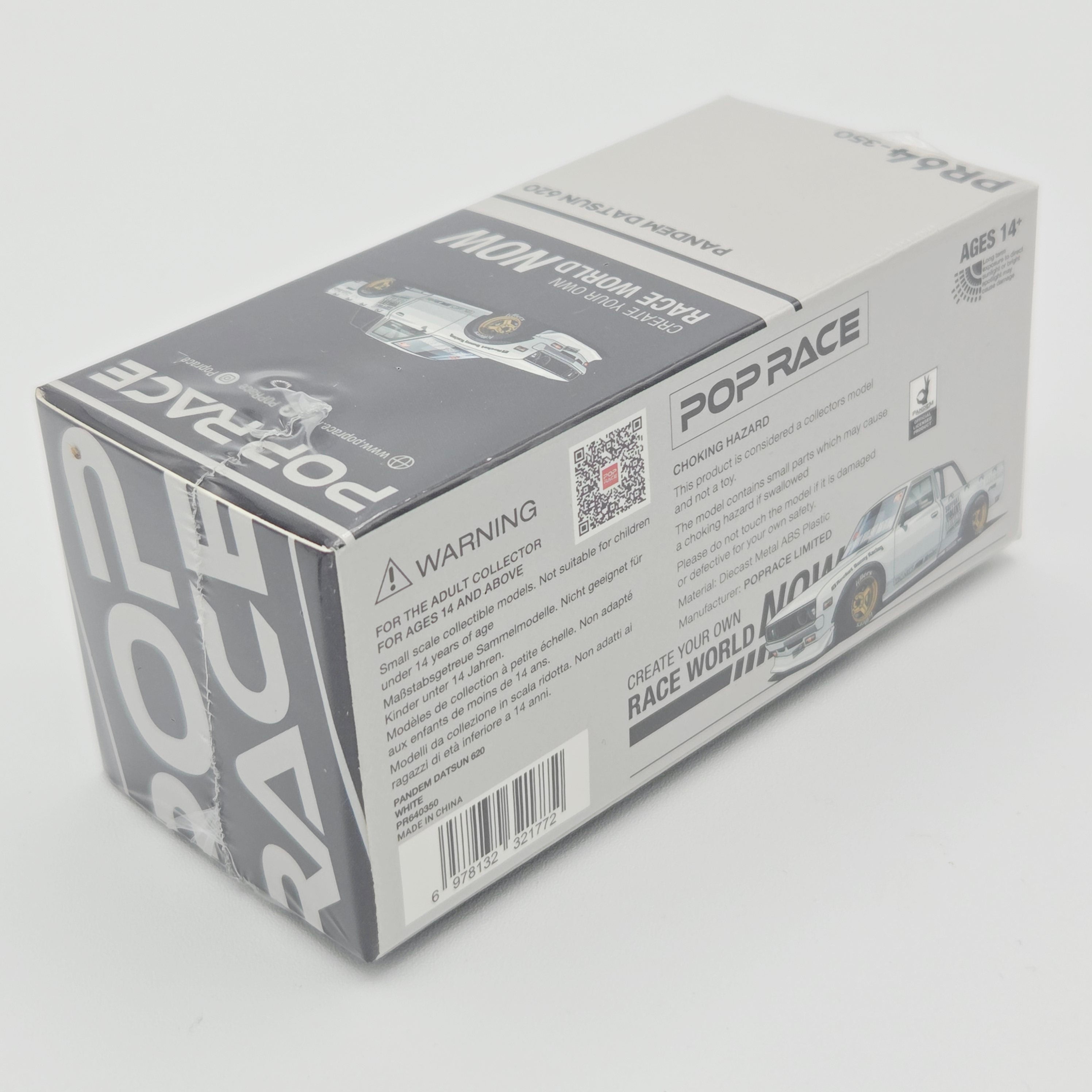Pop Race Pandem Datsun 620 Pickup - 1:64, White (2026 Limited Edition)