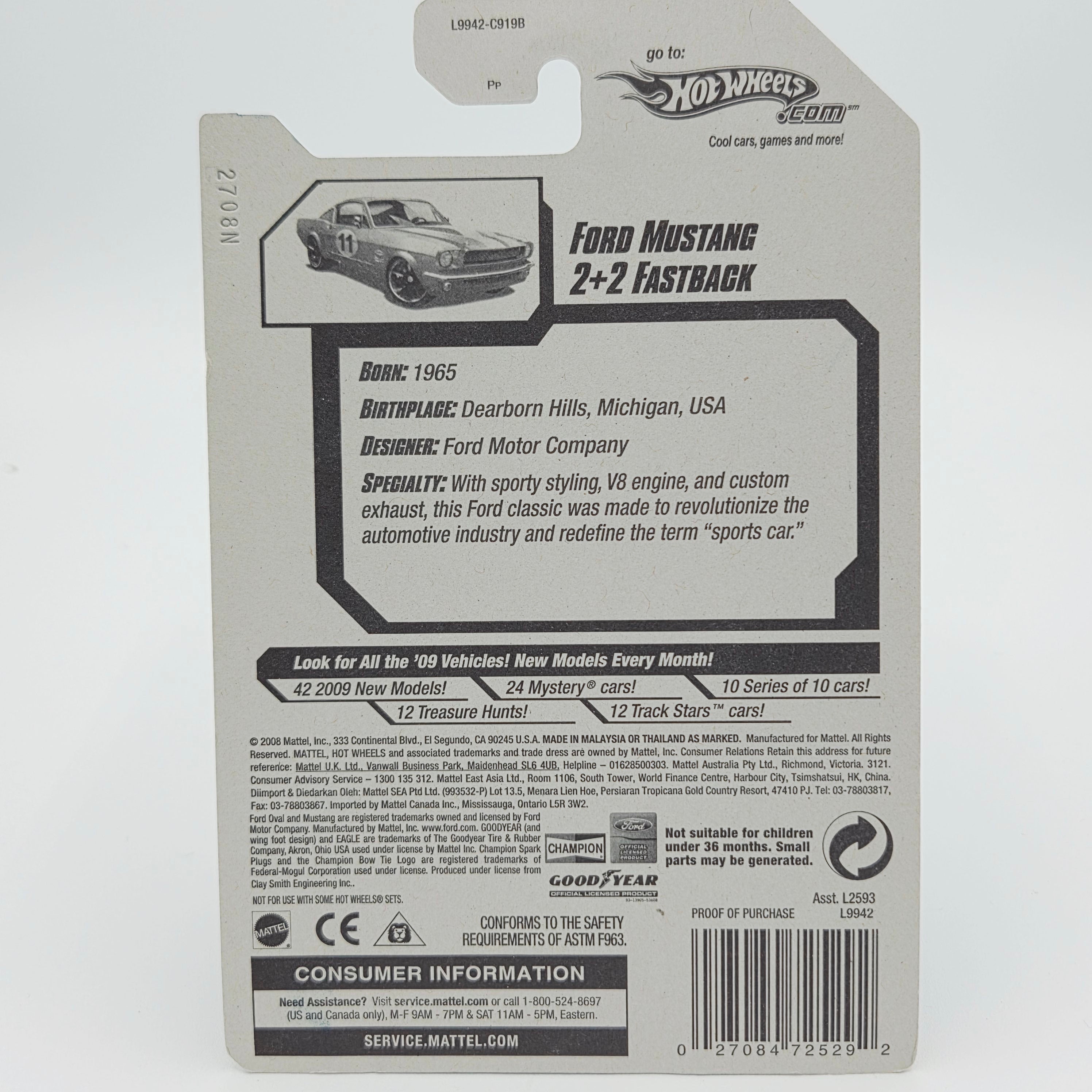 Hot Wheels '65 Ford Mustang 2+2 Fastback (2008 HW Basic - New Models)