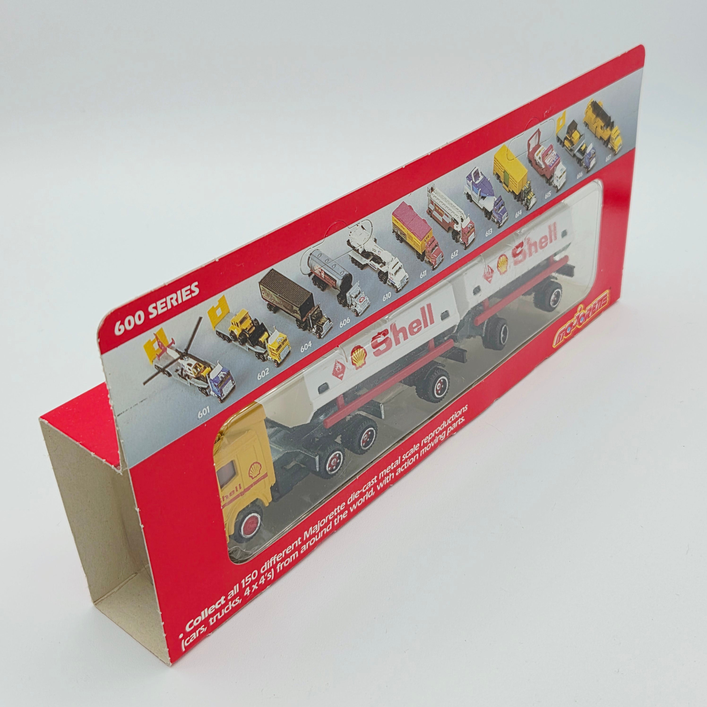 Majorette Mercedes Semi Cab Tandem Trailer Truck "Shell Oil" - 1:87, Unpunched Card (1990s Super Movers 600 Series)