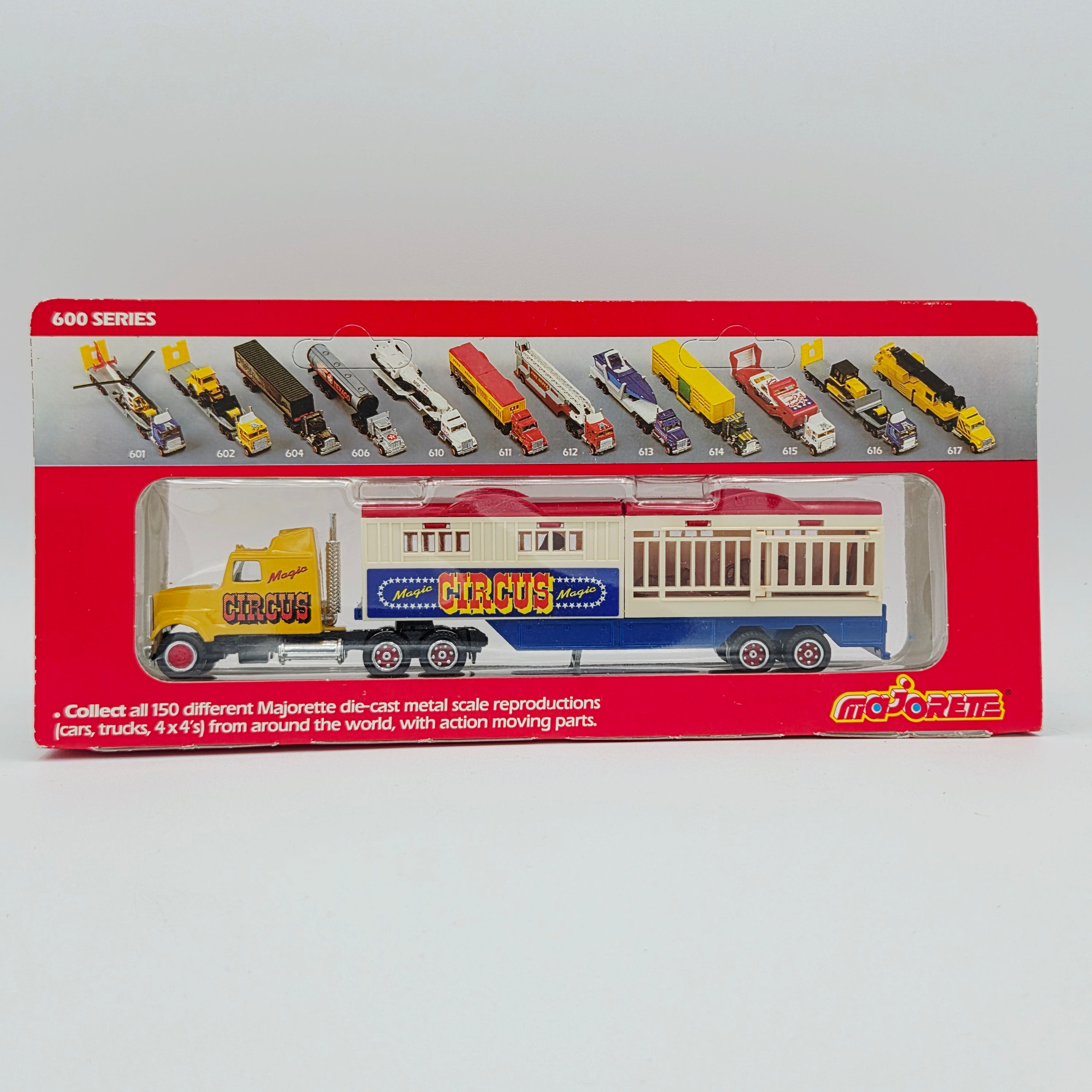 Majorette Kenworth Semi Cab Caged Trailer Truck "Circus" - 1:87, Unpunched Card (1990s Super Movers 600 Series)