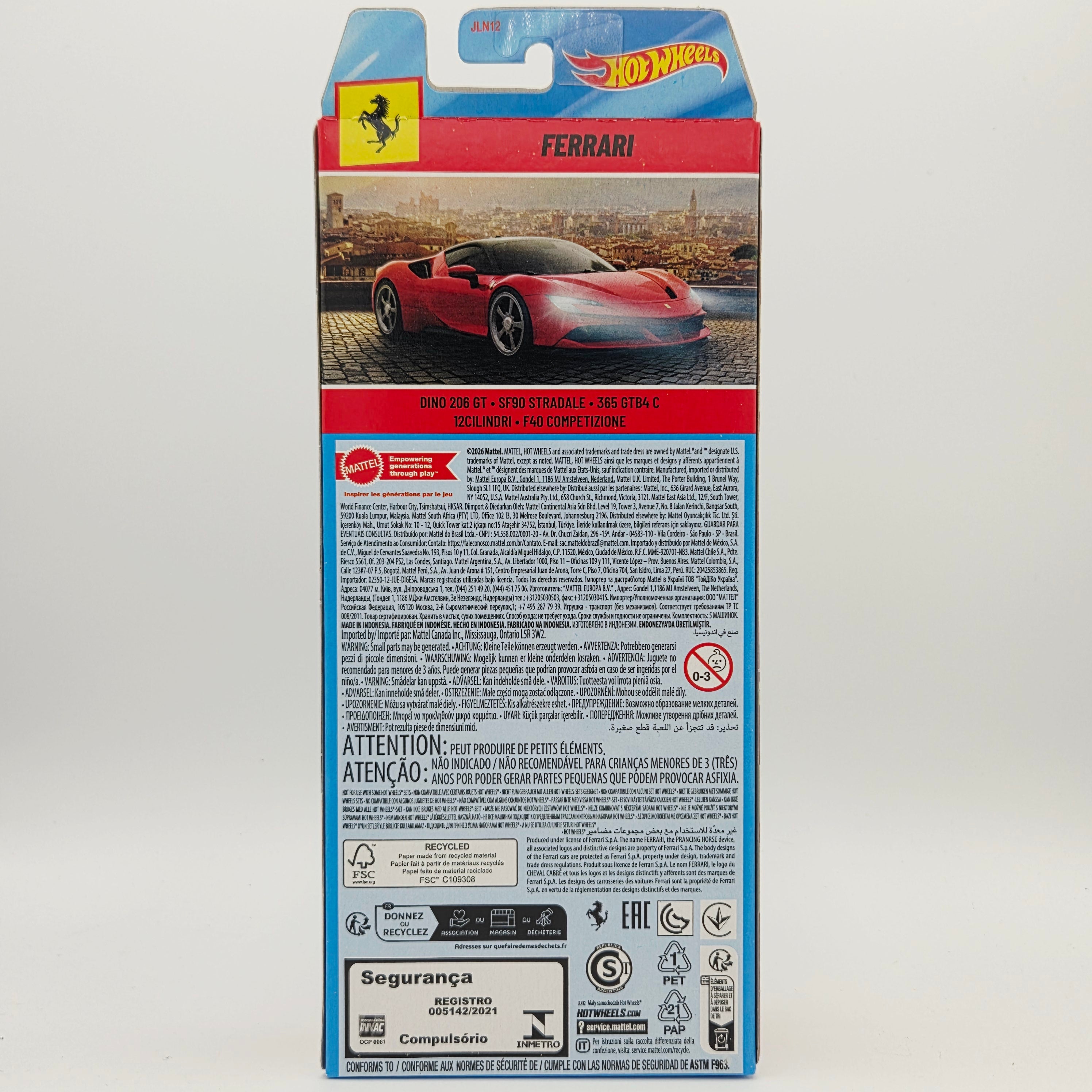 Hot Wheels 5 Pack - Ferrari - Cilindri, F40, SF90, Dino, 365 (2026)