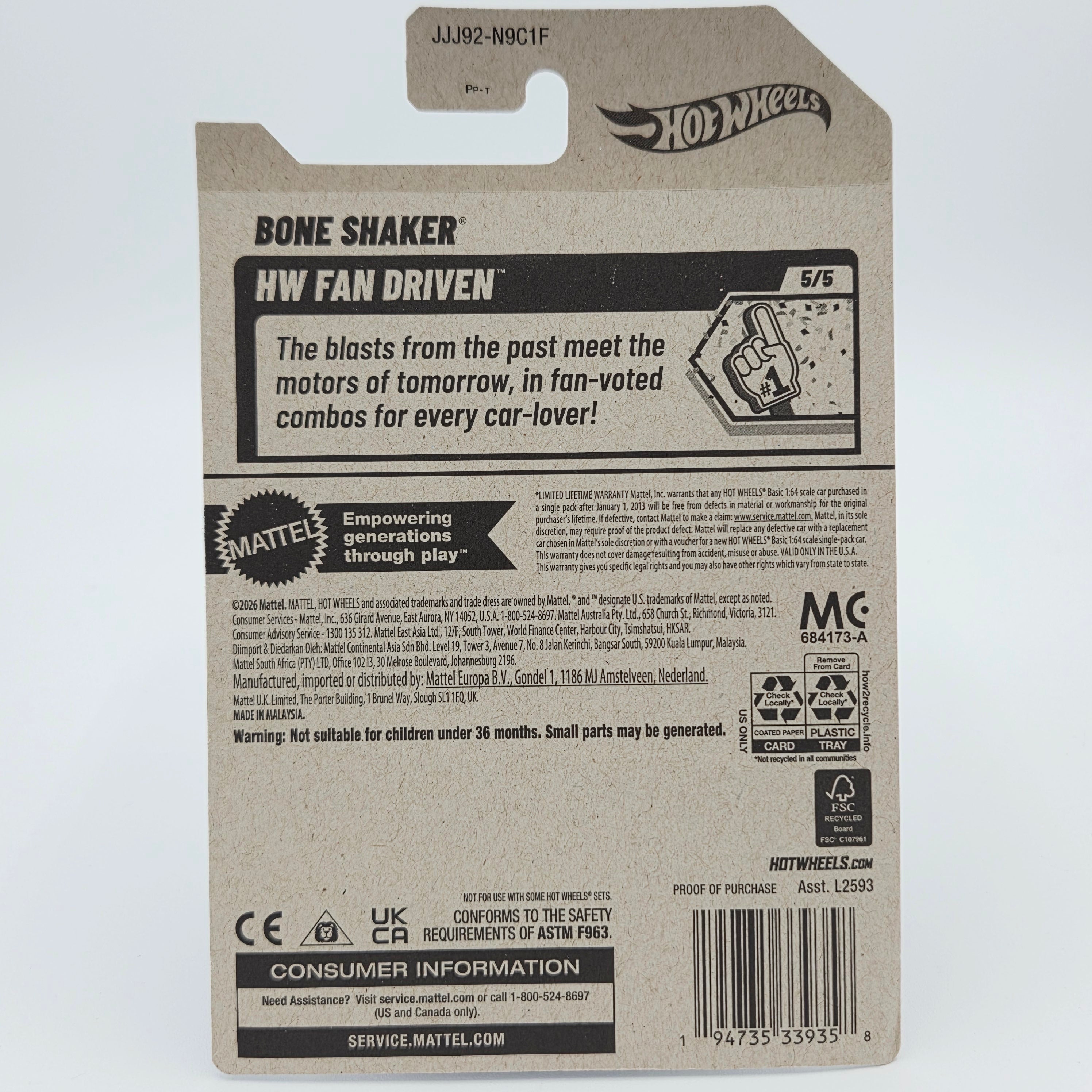 Hot Wheels Bone Shaker (2026 HW Basic Case F - Fan Driven)