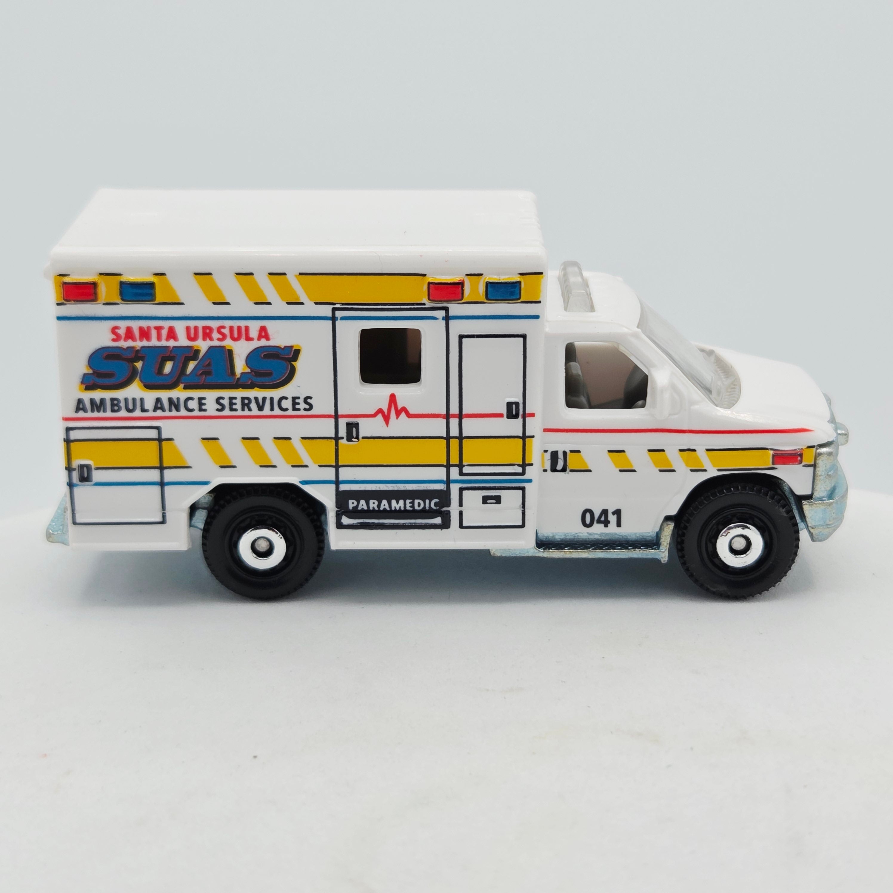 Matchbox '09 Ford F-350 Ambulance "Santa Ursula", Loose (2015 MBX Basic - Heroic Rescue)