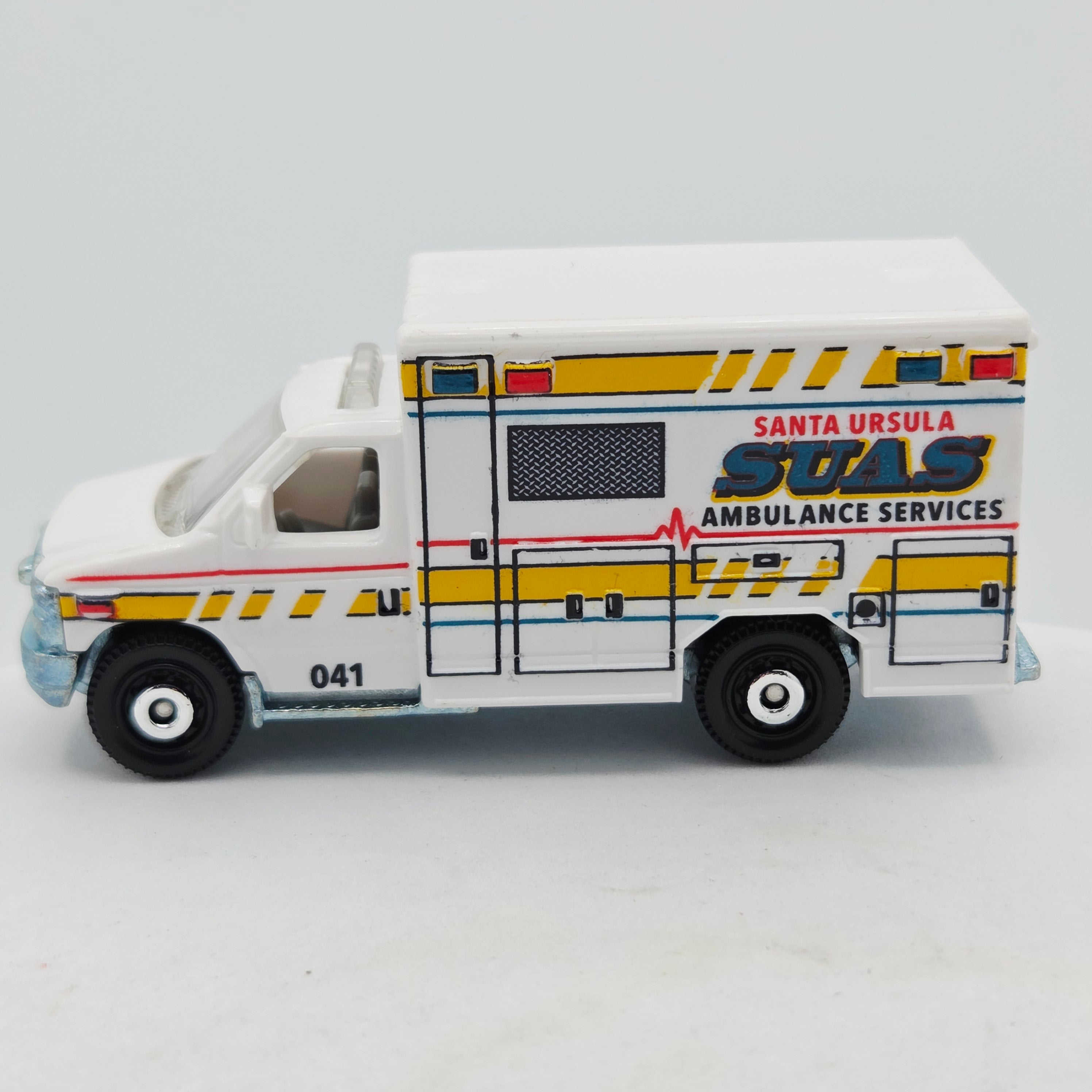 Matchbox '09 Ford F-350 Ambulance "Santa Ursula", Loose (2015 MBX Basic - Heroic Rescue)