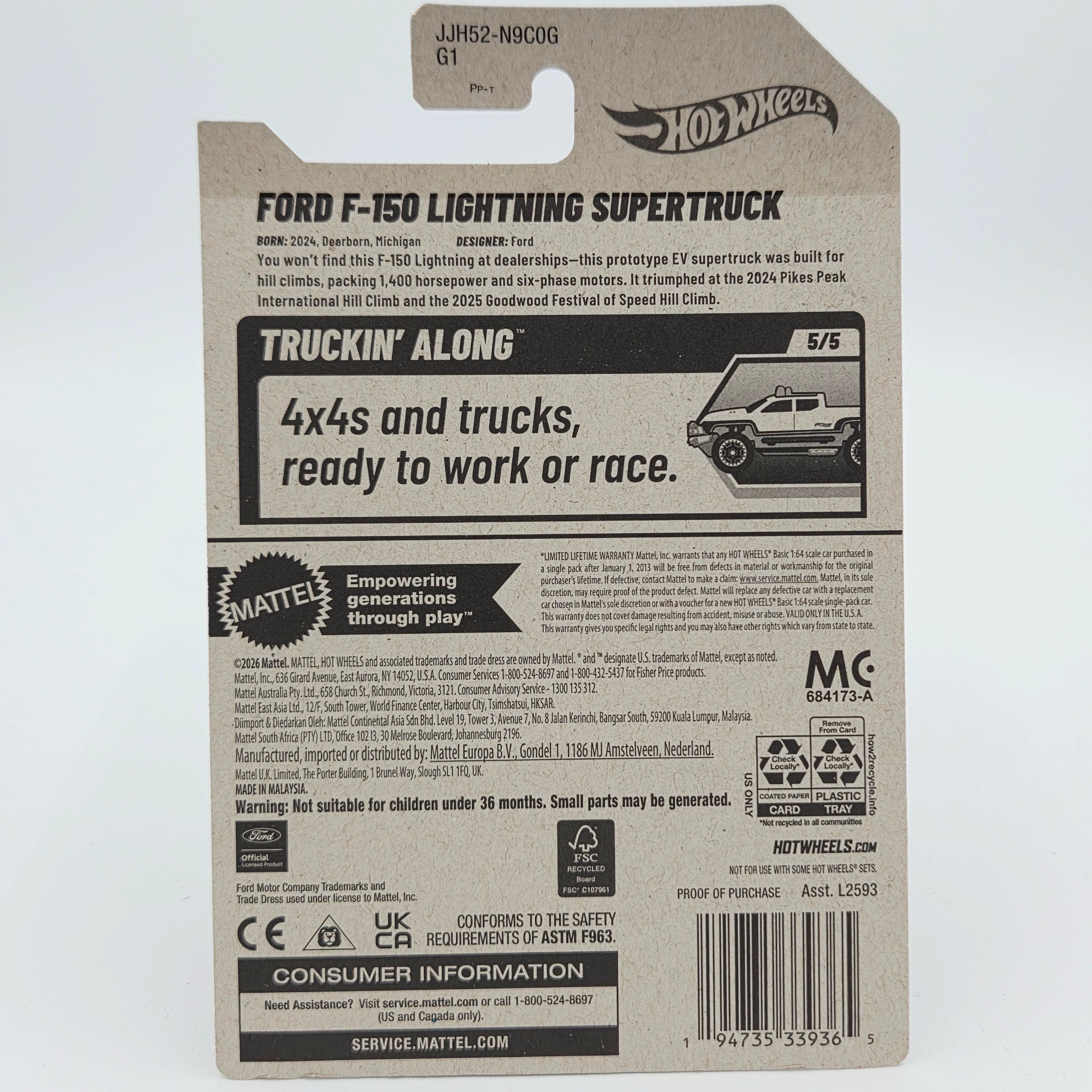Hot Wheels Ford F-150 Lightning Super Truck (2026 HW Basic Case G - Truckin' Along)